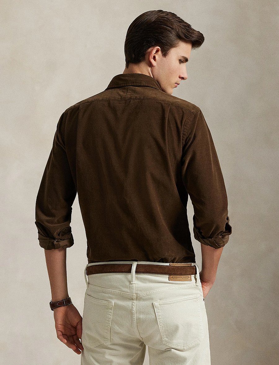 Polo Ralph Lauren - Slim Fit Corduroy Shirt - koszule sztruksowe - chocolate mousse - 2