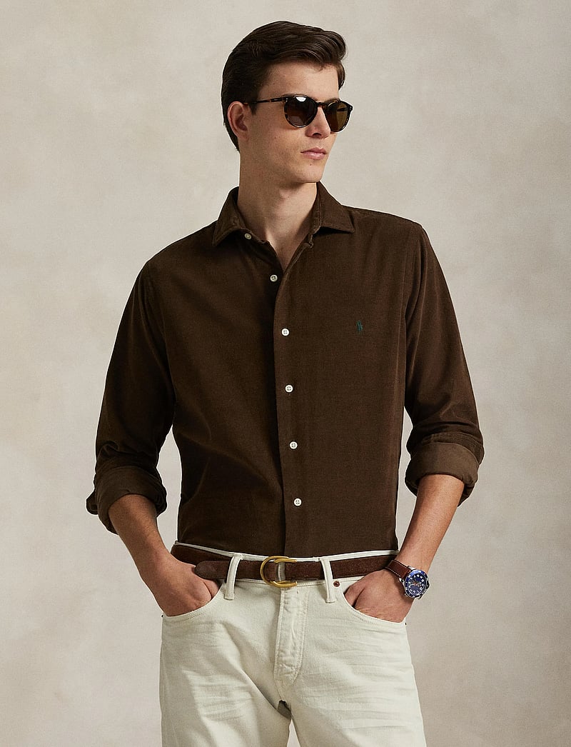Polo Ralph Lauren - Slim Fit Corduroy Shirt - tavalised t-särgid - chocolate mousse - 3