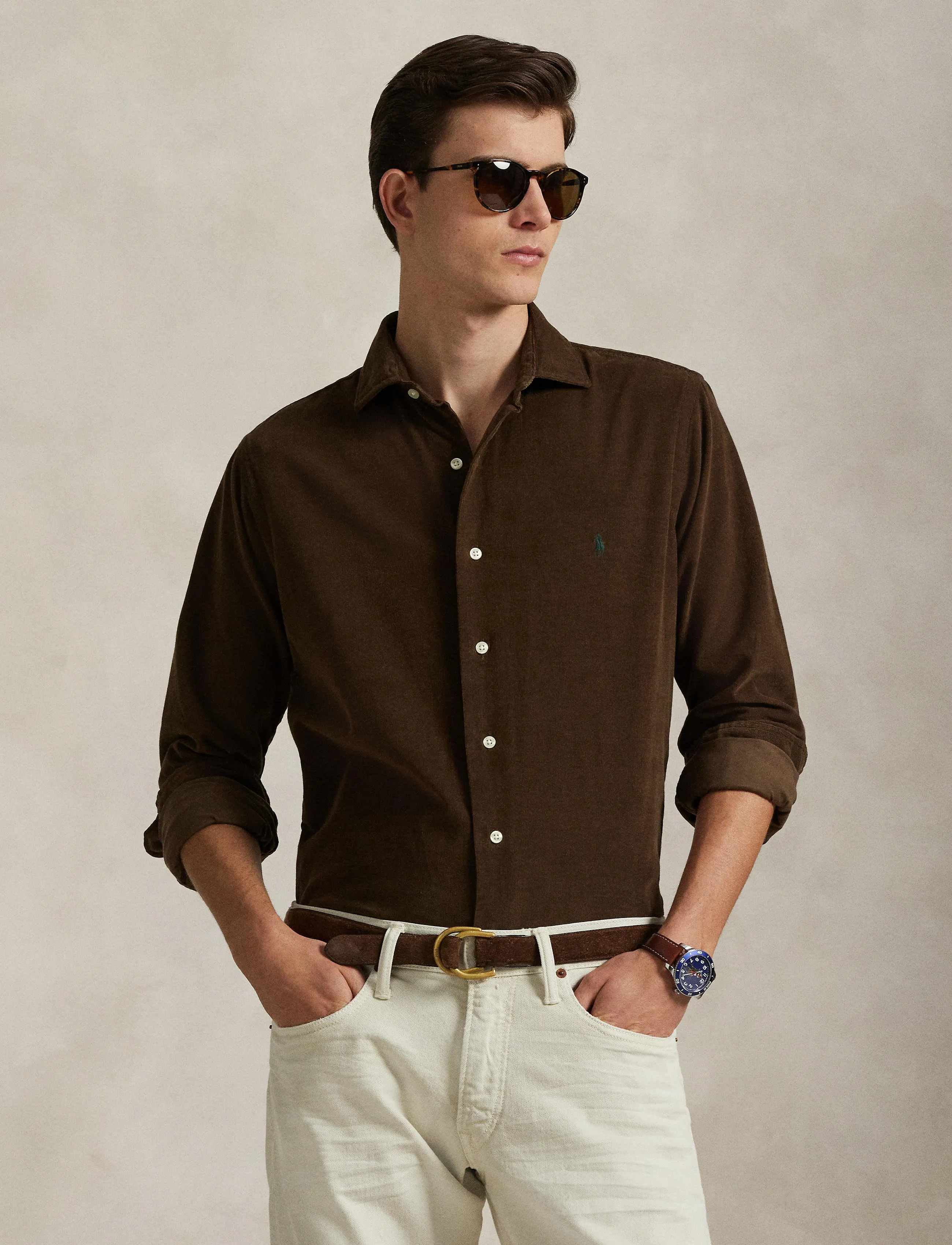 Polo Ralph Lauren - Slim Fit Corduroy Shirt - fløjlsskjorter - chocolate mousse - 3