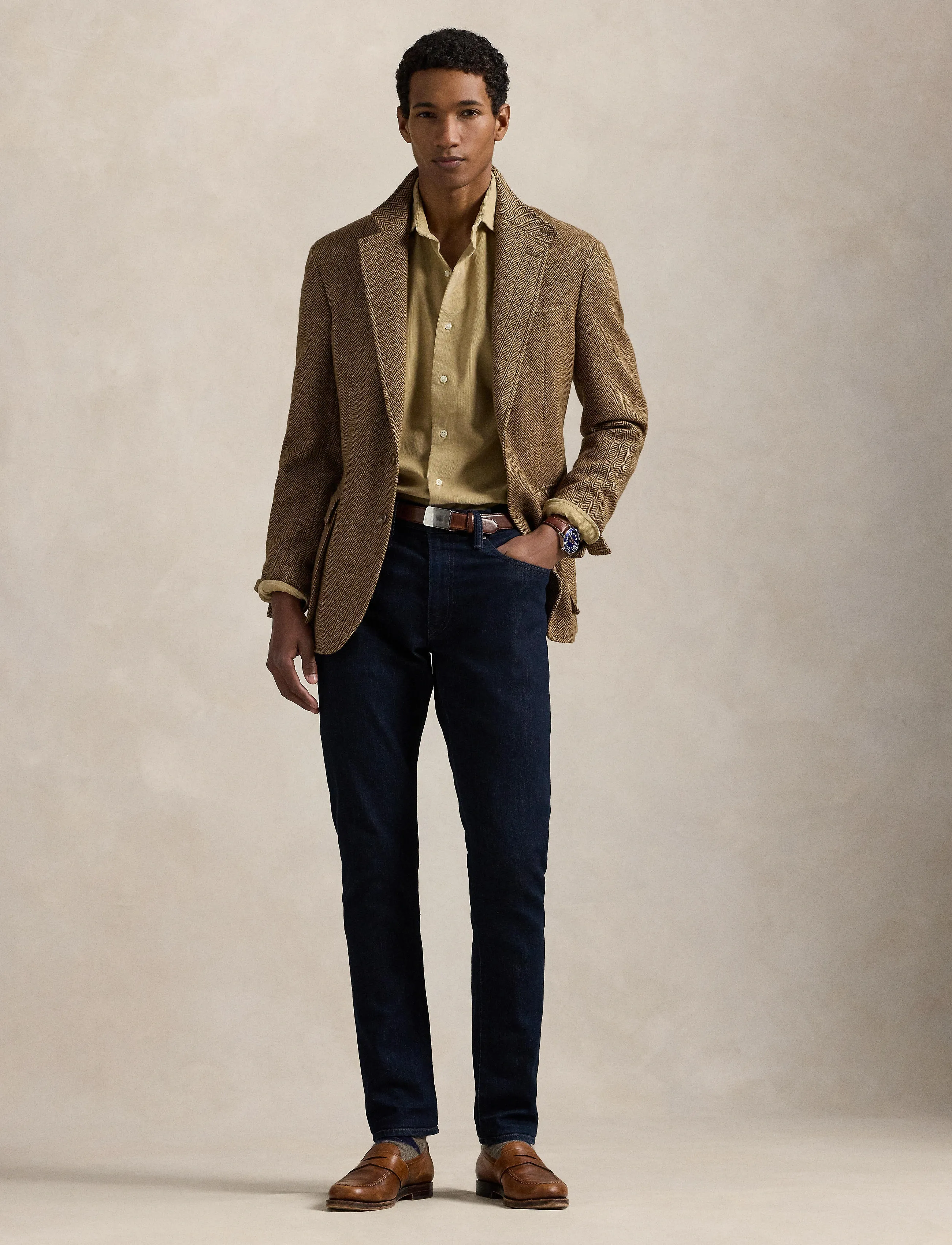 Polo Ralph Lauren Slim Fit Corduroy Shirt, S, Beige, Shirts > Corduroy Shirts, Herre