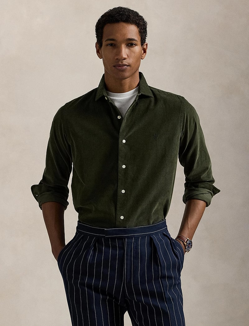 Polo Ralph Lauren - Slim Fit Corduroy Shirt - tavalised t-särgid - estate olive - 3