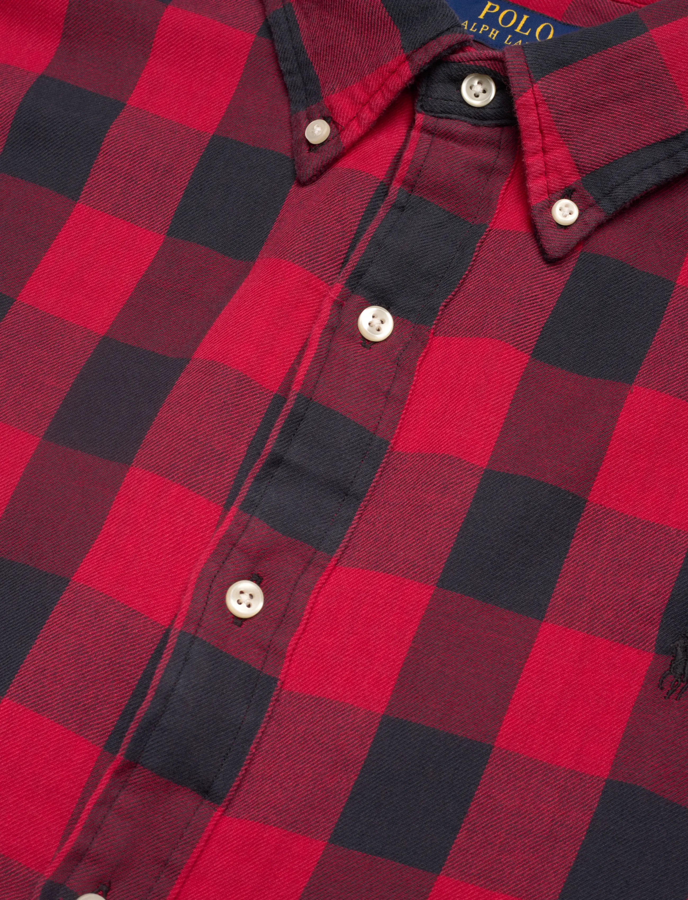 Polo Ralph Lauren - Custom Fit Plaid Double-Faced Shirt - lietišķā stila krekli - 1932b red/black - 3
