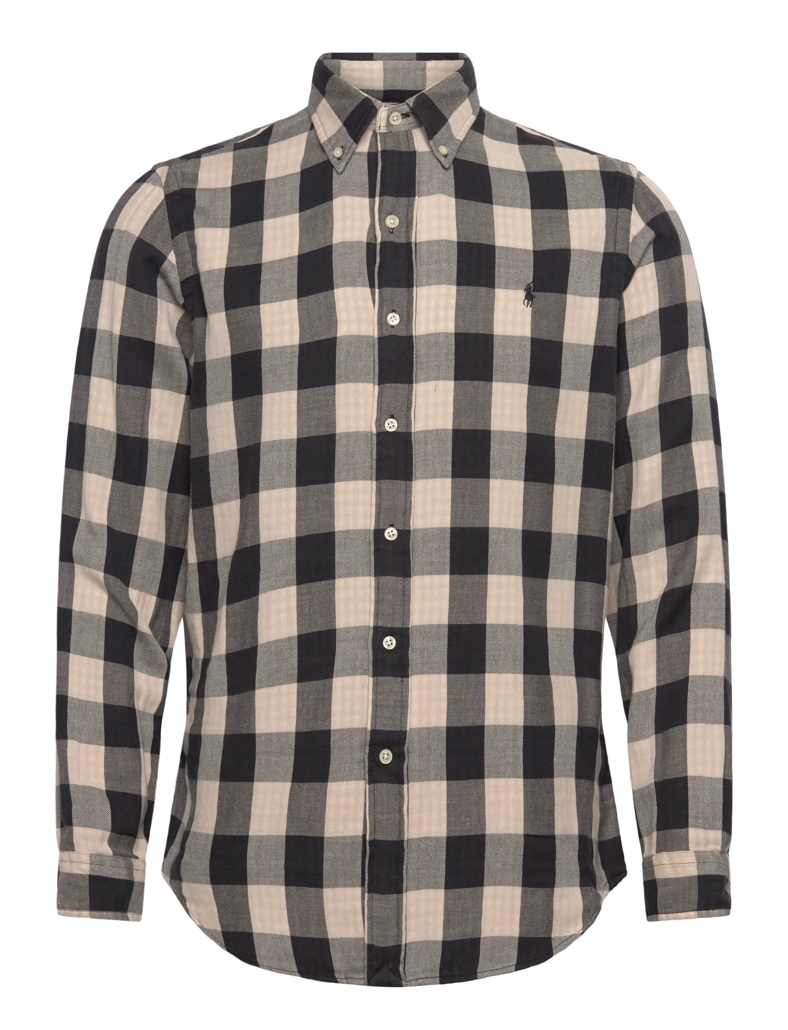 Polo Ralph Lauren Custom Fit Plaid Double-Faced Shirt - Skjorter - 1932 CREAM/BLACK / black
