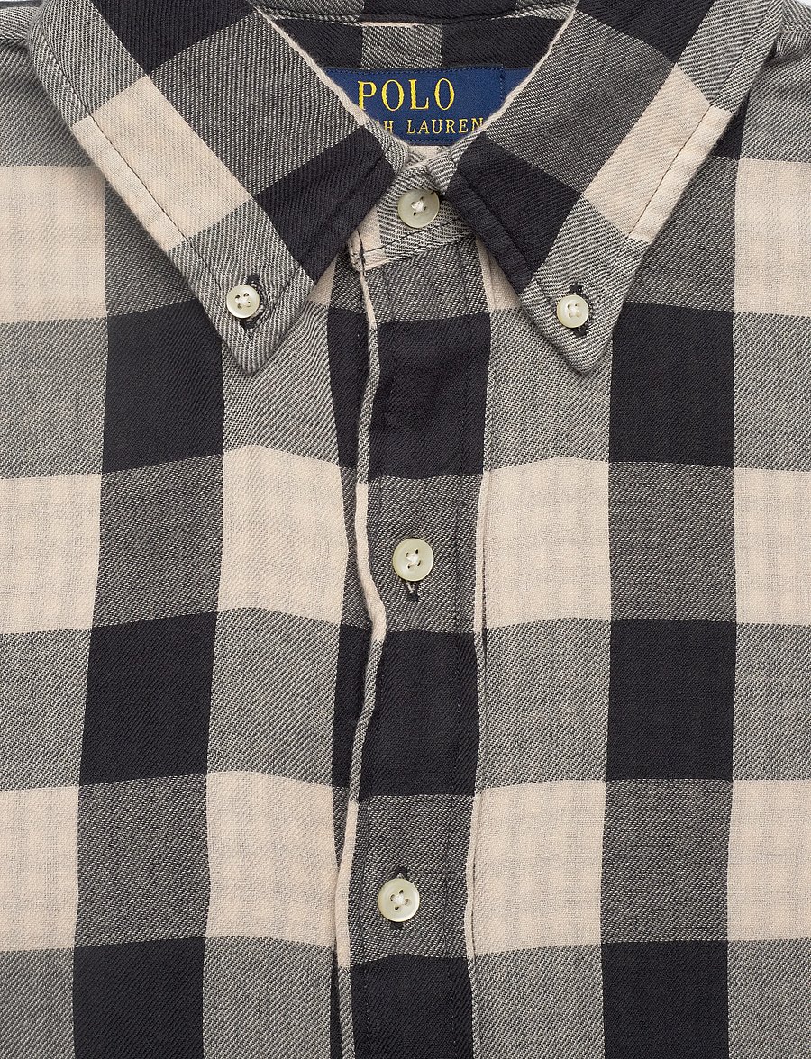 Polo Ralph Lauren - Custom Fit Plaid Double-Faced Shirt - rutiga skjortor - 1932 cream/black - 2
