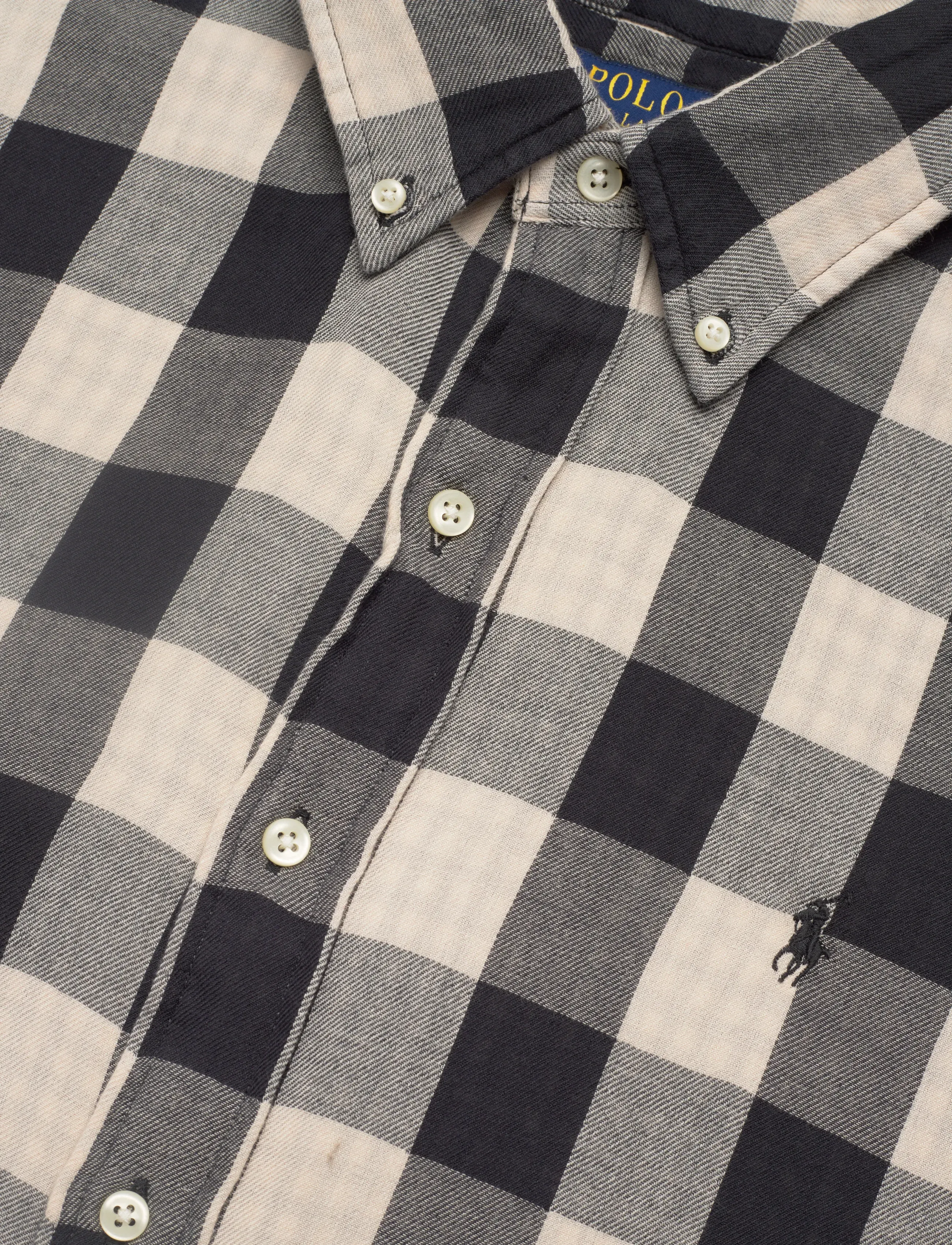Polo Ralph Lauren - Custom Fit Plaid Double-Faced Shirt - rutiga skjortor - 1932 cream/black - 3