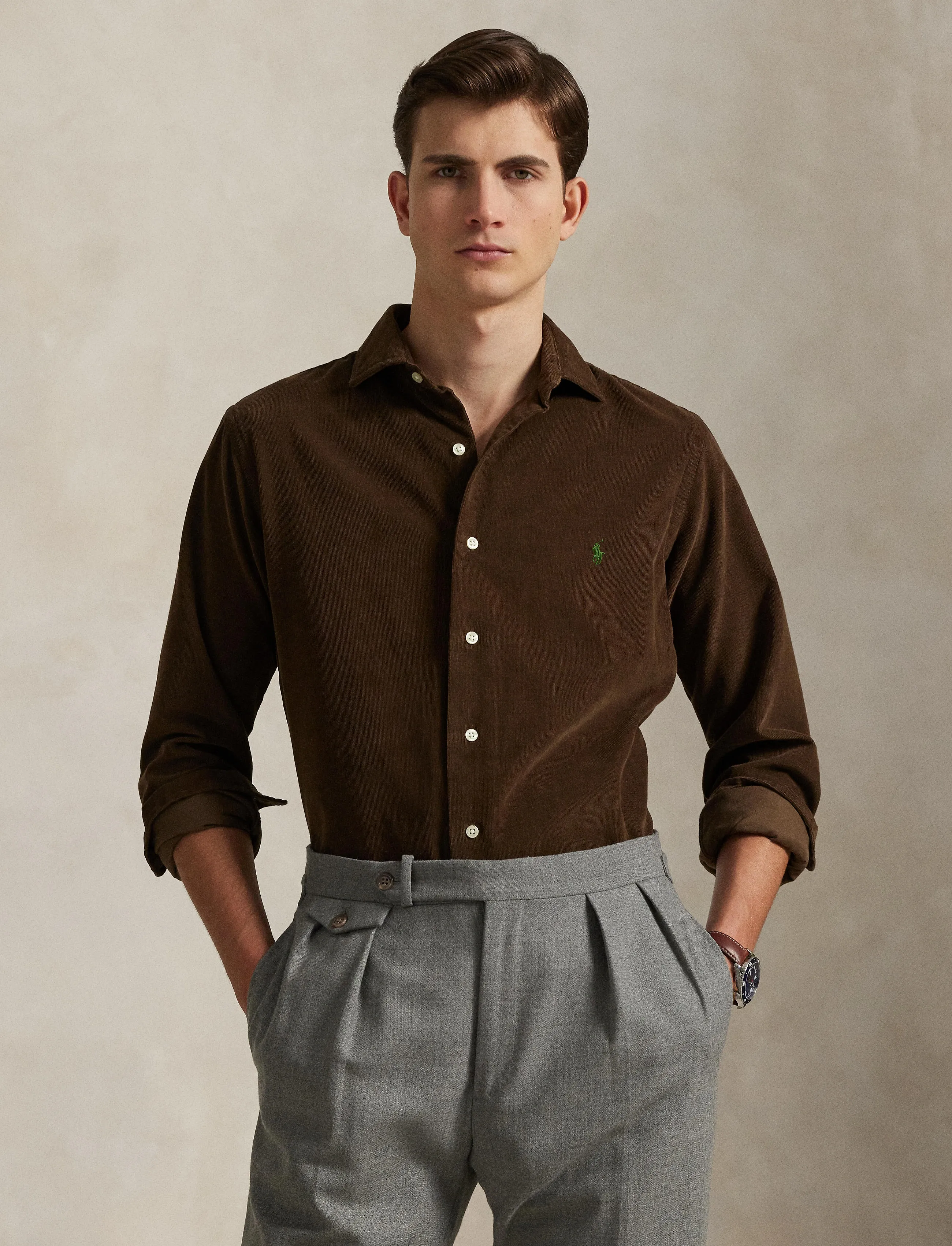Polo Ralph Lauren - Custom Fit Corduroy Shirt - flauelsskyrtur - chocolate mousse - 3