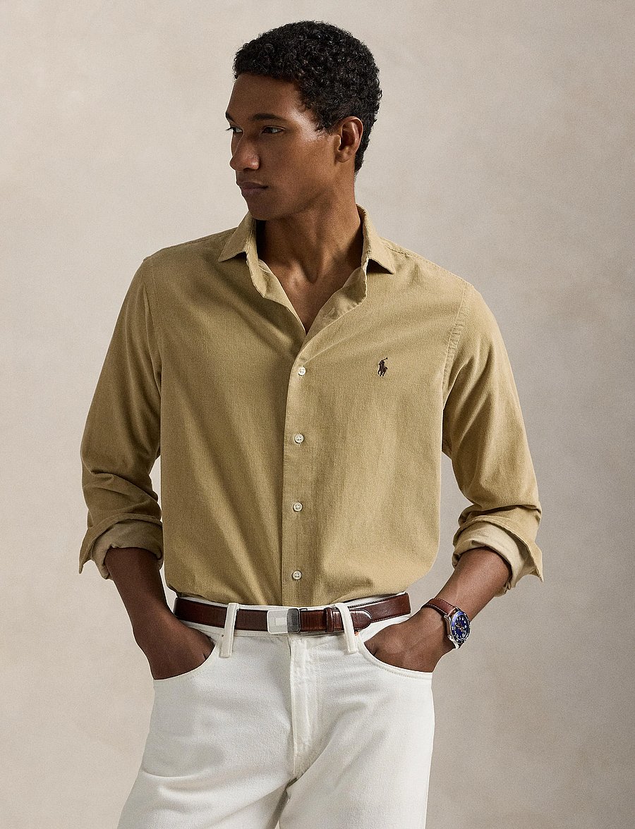 Polo Ralph Lauren - Custom Fit Corduroy Shirt - vakosamettipaidat - coastal beige - 3