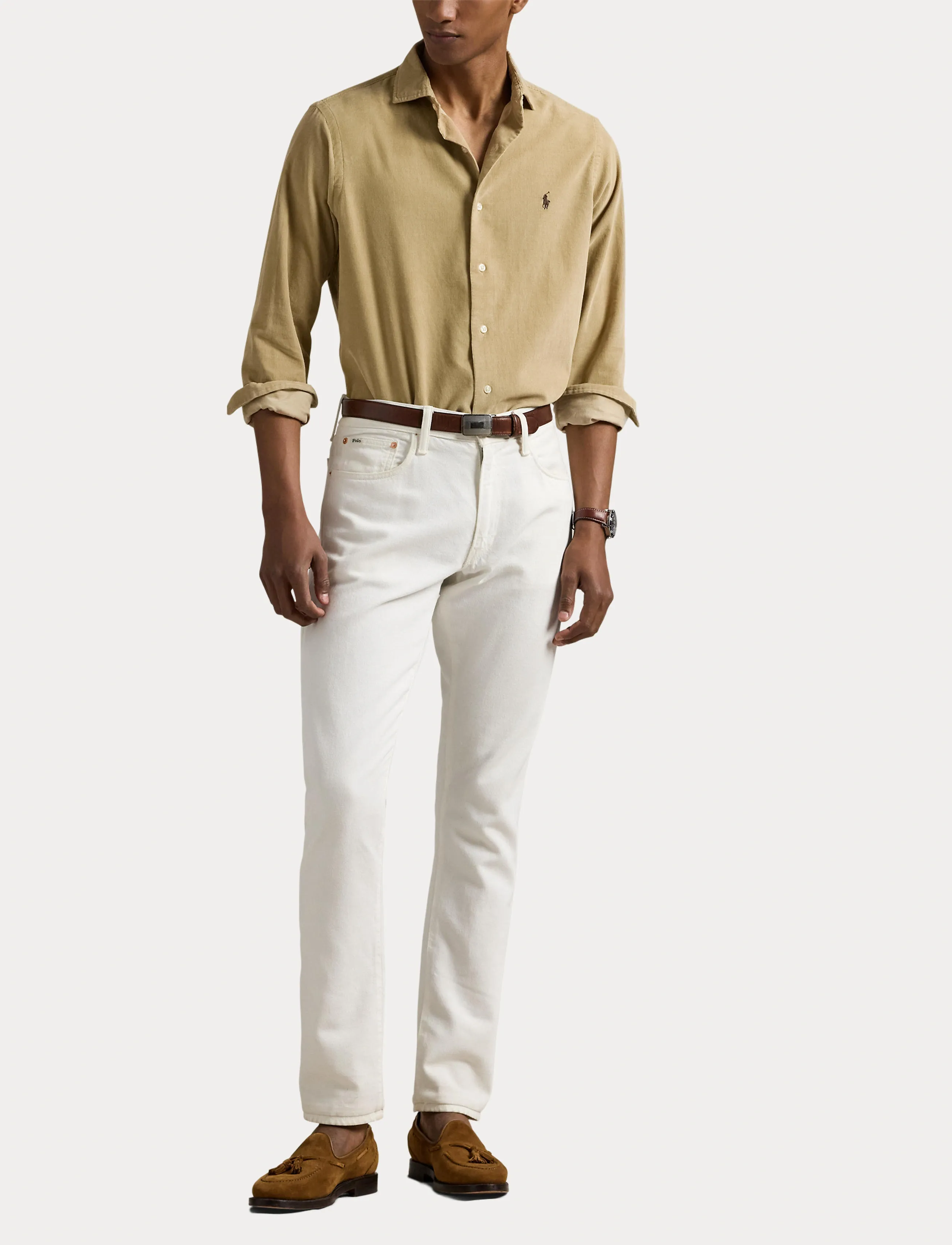 Polo Ralph Lauren - Custom Fit Corduroy Shirt - corduroy shirts - coastal beige - 4
