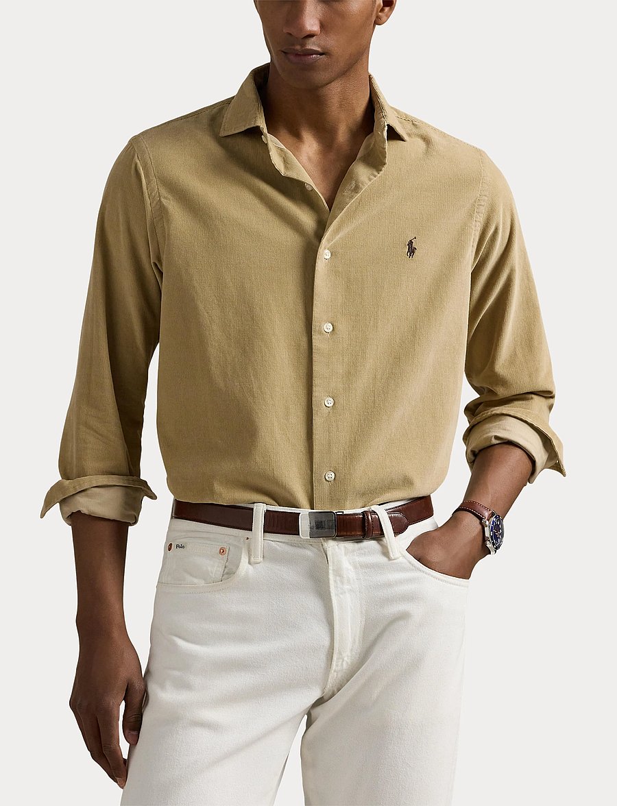Polo Ralph Lauren - Custom Fit Corduroy Shirt - vakosamettipaidat - coastal beige - 5