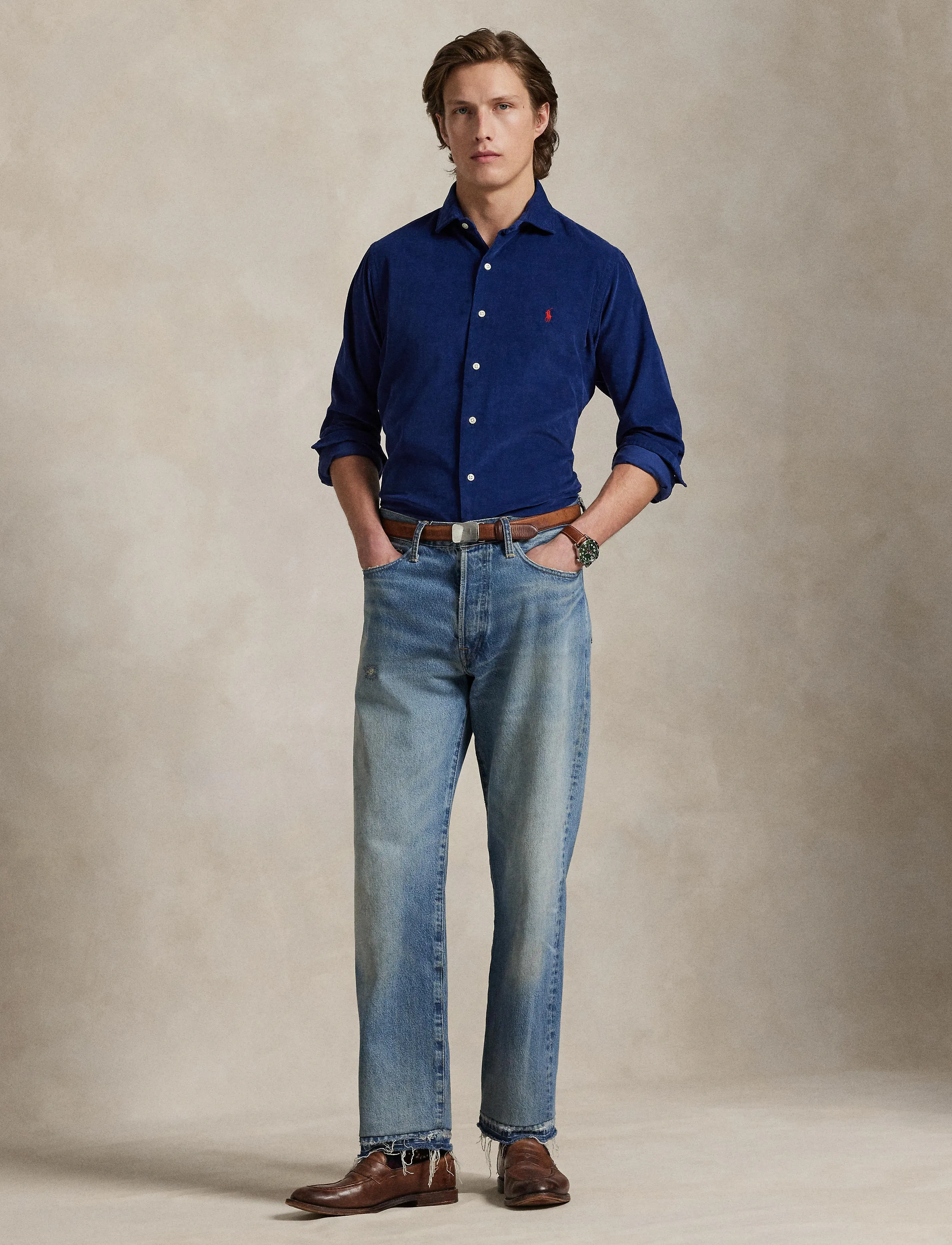 Polo Ralph Lauren Custom Fit Corduroy Shirt - Kläder - FRESHWATER / blue