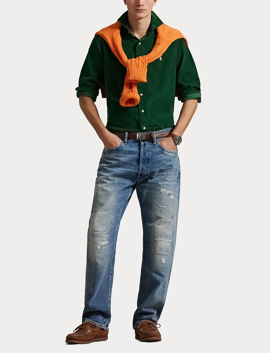 Polo Ralph Lauren - Custom Fit Corduroy Shirt - manchesterskjortor - new forest - 4