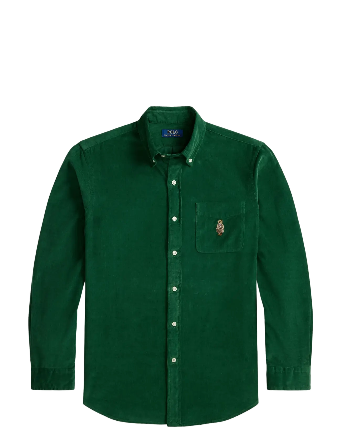 Polo Ralph Lauren Custom Fit Polo Bear Corduroy Shirt - Velvet särgid - 6912 NEW FOREST / green