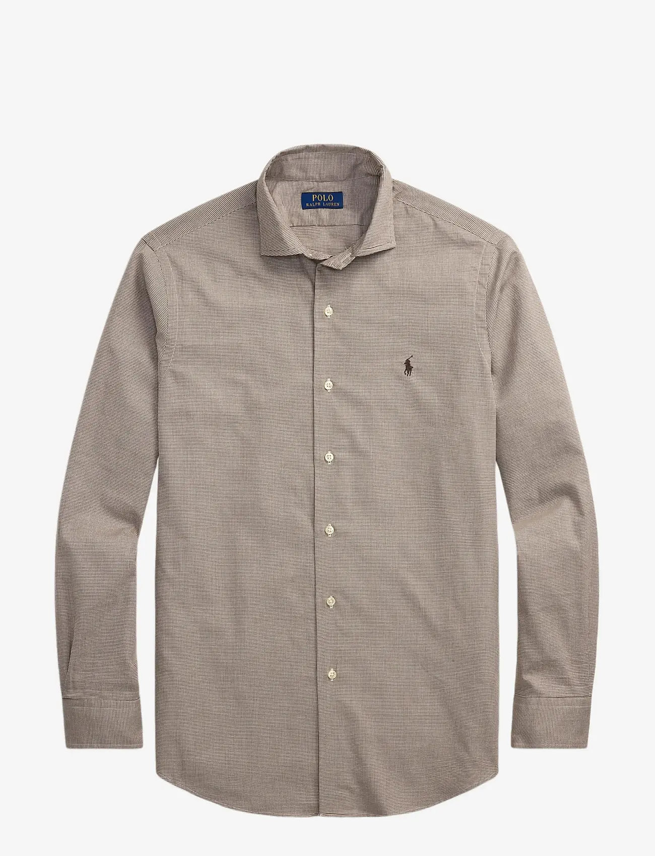 Polo Ralph Lauren - Custom Fit Houndstooth Twill Shirt - mustriga särgid - 6942c cream brown - 1