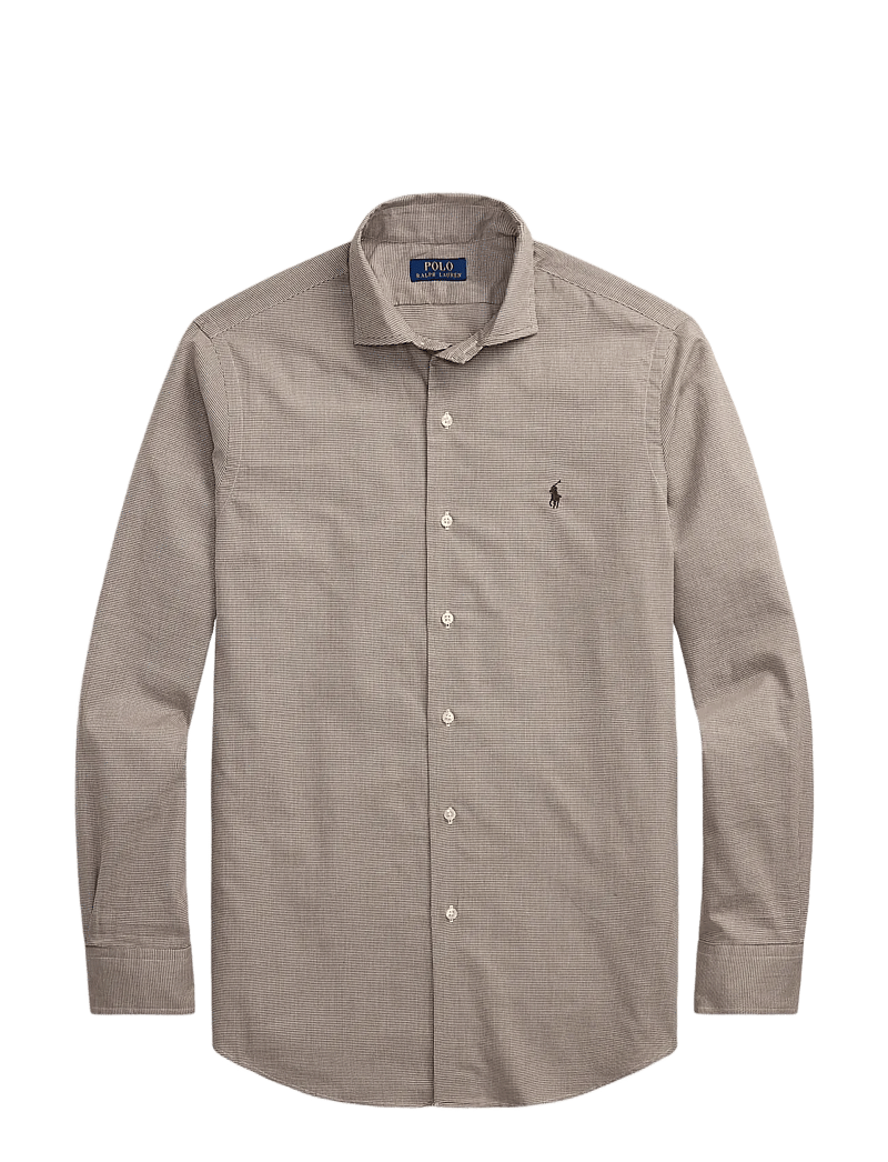 Polo Ralph Lauren - Custom Fit Houndstooth Twill Shirt - mustriga särgid - 6942c cream brown - 1