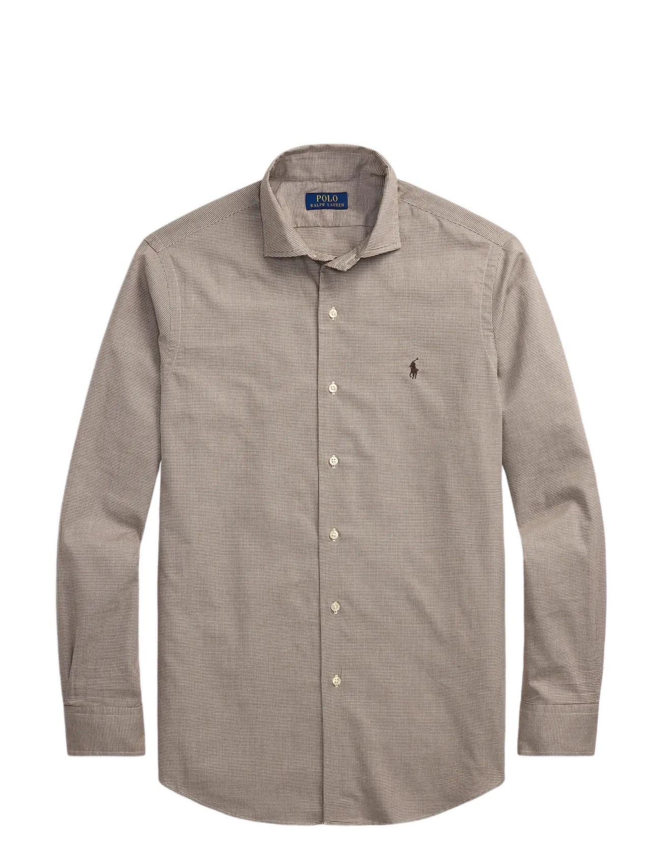 Polo Ralph Lauren - Custom Fit Houndstooth Twill Shirt - 6942c cream brown - 1