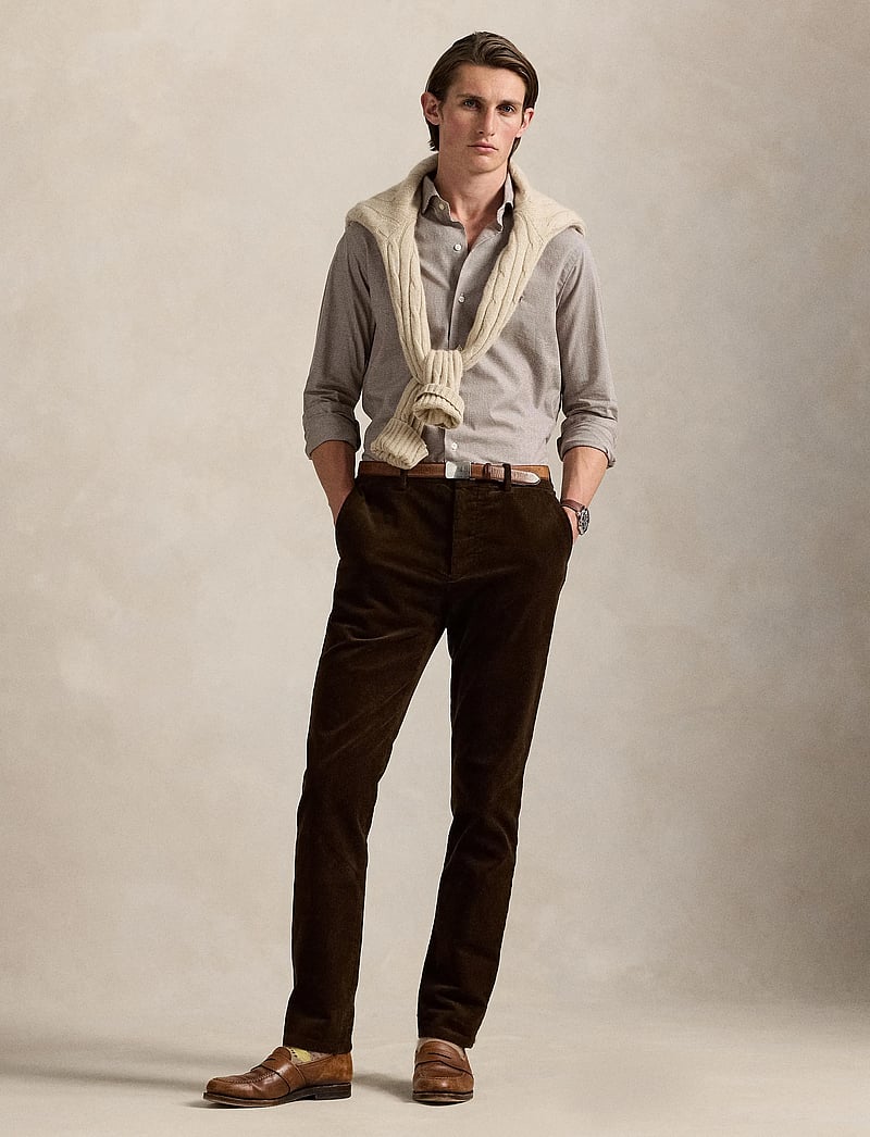 Polo Ralph Lauren - Custom Fit Houndstooth Twill Shirt - mustriga särgid - 6942c cream brown - 0