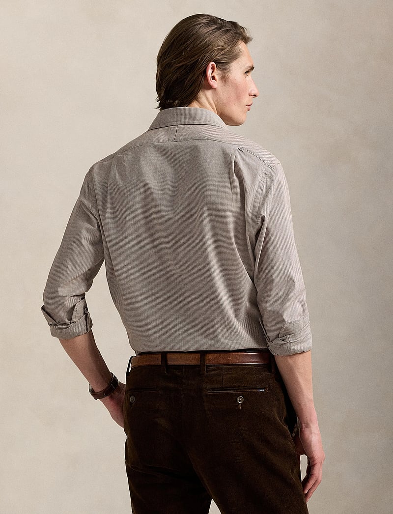 Polo Ralph Lauren - Custom Fit Houndstooth Twill Shirt - mustriga särgid - 6942c cream brown - 2