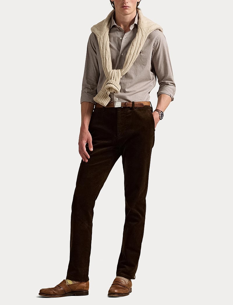 Polo Ralph Lauren - Custom Fit Houndstooth Twill Shirt - mustriga särgid - 6942c cream brown - 4