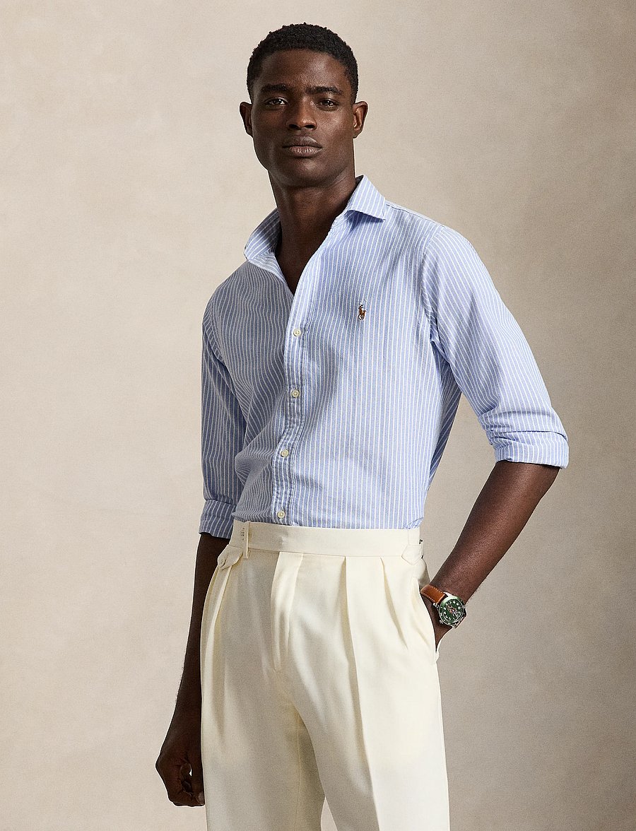 Polo Ralph Lauren - Custom Fit Striped Oxford Shirt - striped shirts - 7346a blue white - 0