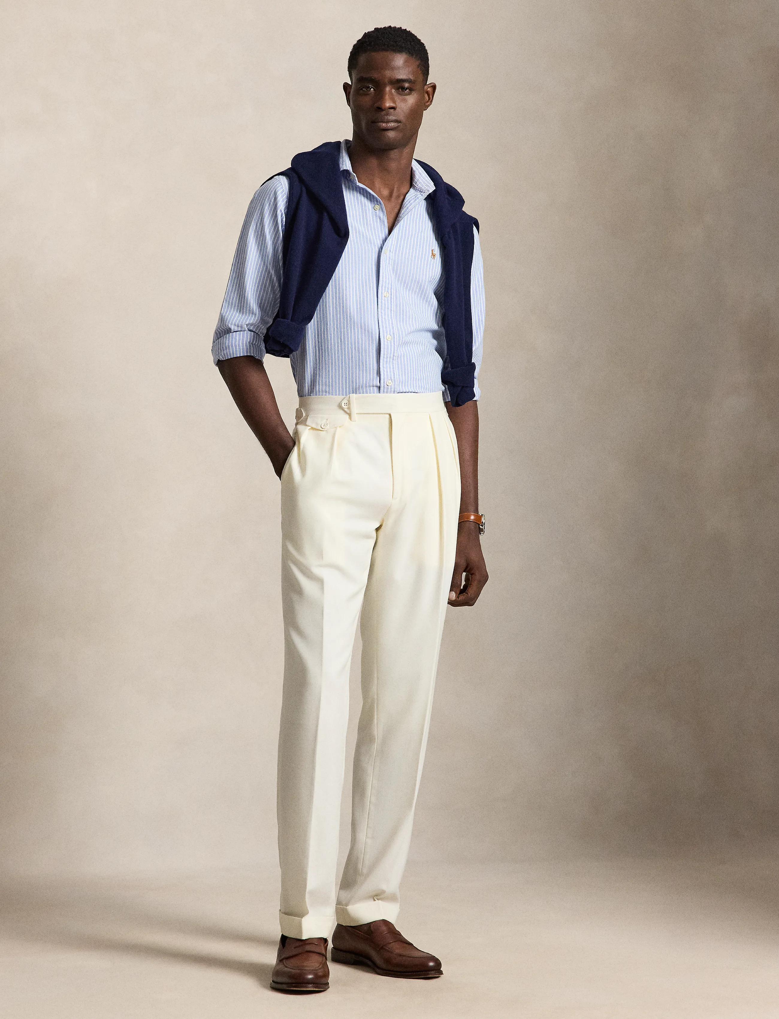 Polo Ralph Lauren - Custom Fit Striped Oxford Shirt - striped shirts - 7346a blue white - 4