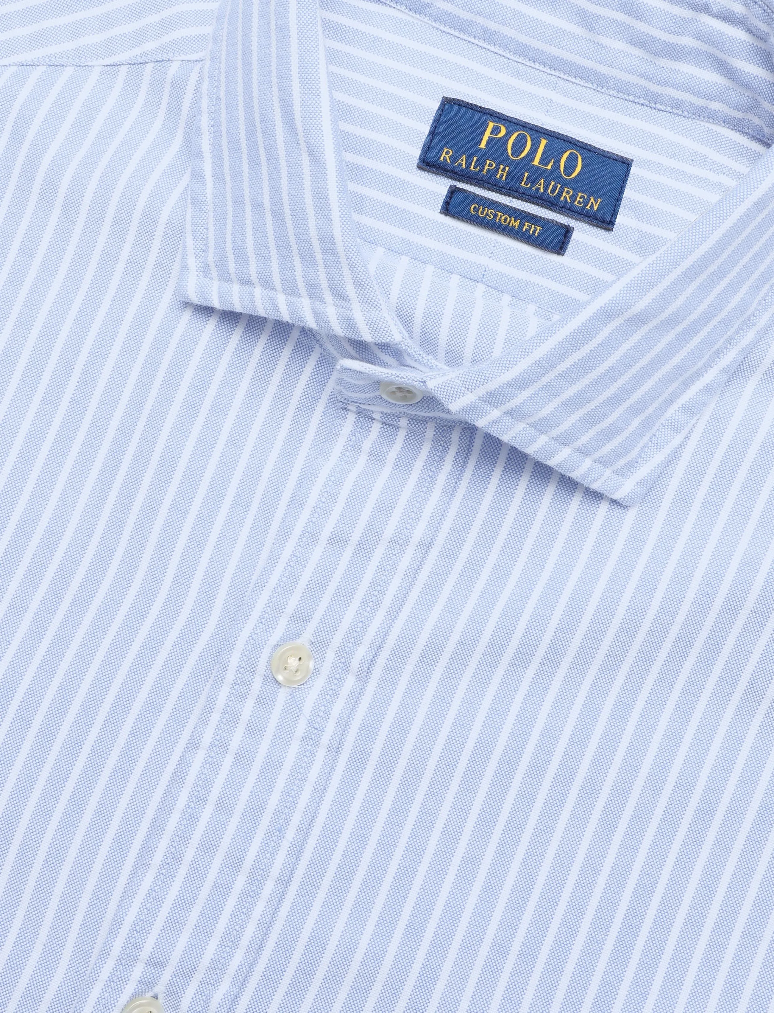 Polo Ralph Lauren - Custom Fit Striped Oxford Shirt - randiga skjortor - 7346a blue white - 2