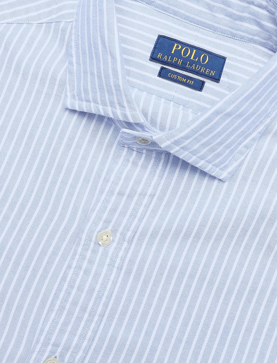 Polo Ralph Lauren - Custom Fit Striped Oxford Shirt - randiga skjortor - 7346a blue white - 2