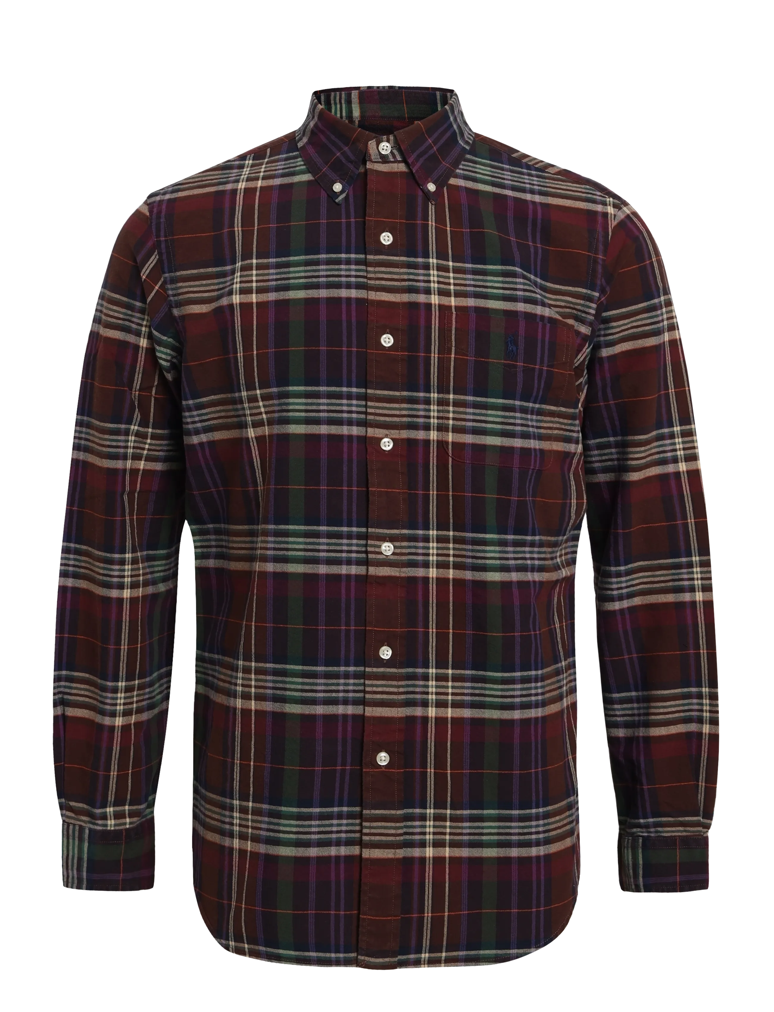 Polo Ralph Lauren - Custom Fit Plaid Oxford Shirt - oxford skjorter - 6890c brown green - 1