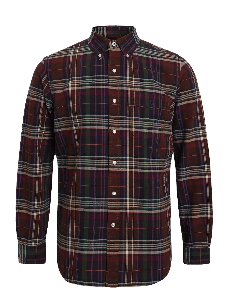 Polo Ralph Lauren - Custom Fit Plaid Oxford Shirt - oxford skjorter - 6890c brown green - 1