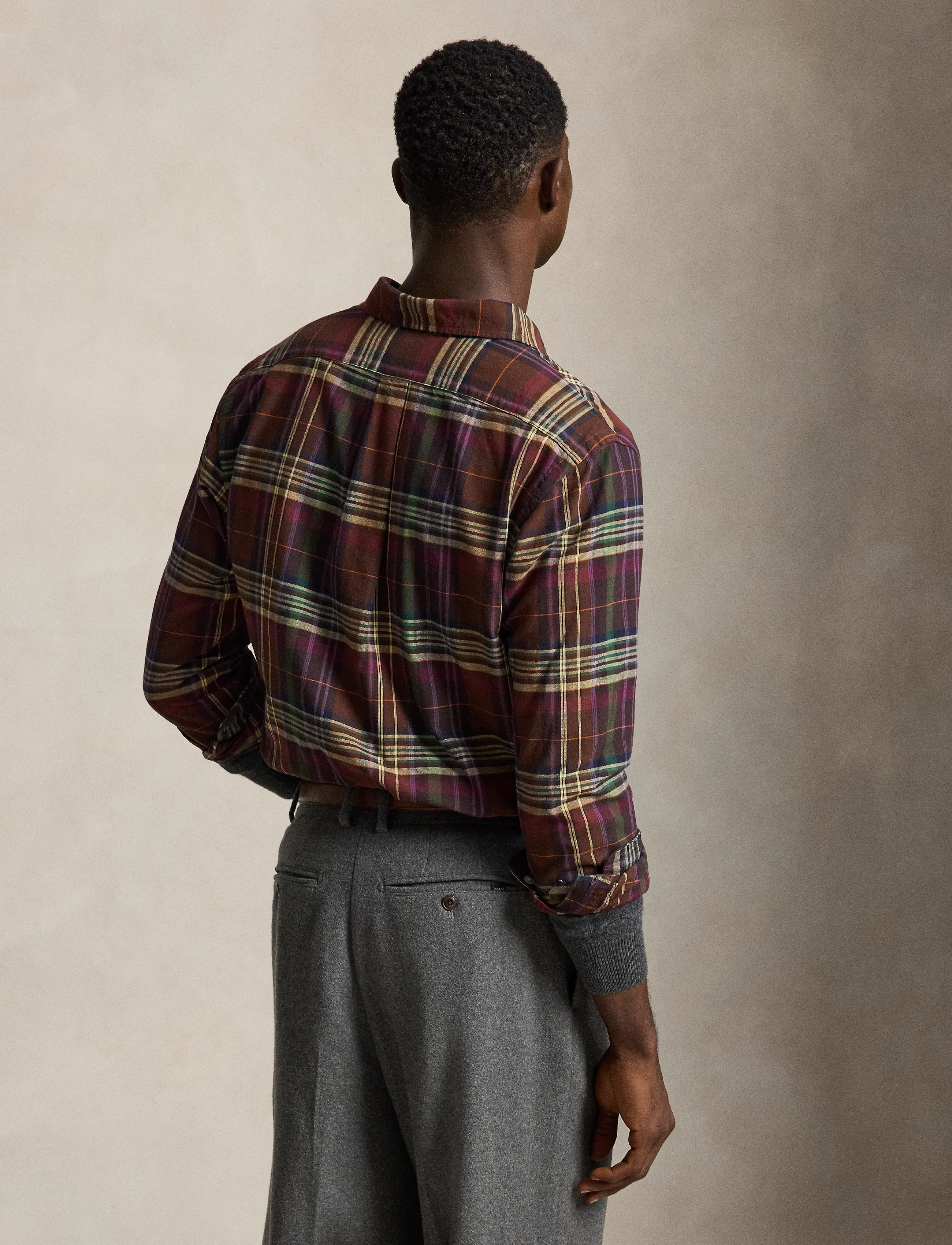 Polo Ralph Lauren - Custom Fit Plaid Oxford Shirt - oxford skjorter - 6890c brown green - 3