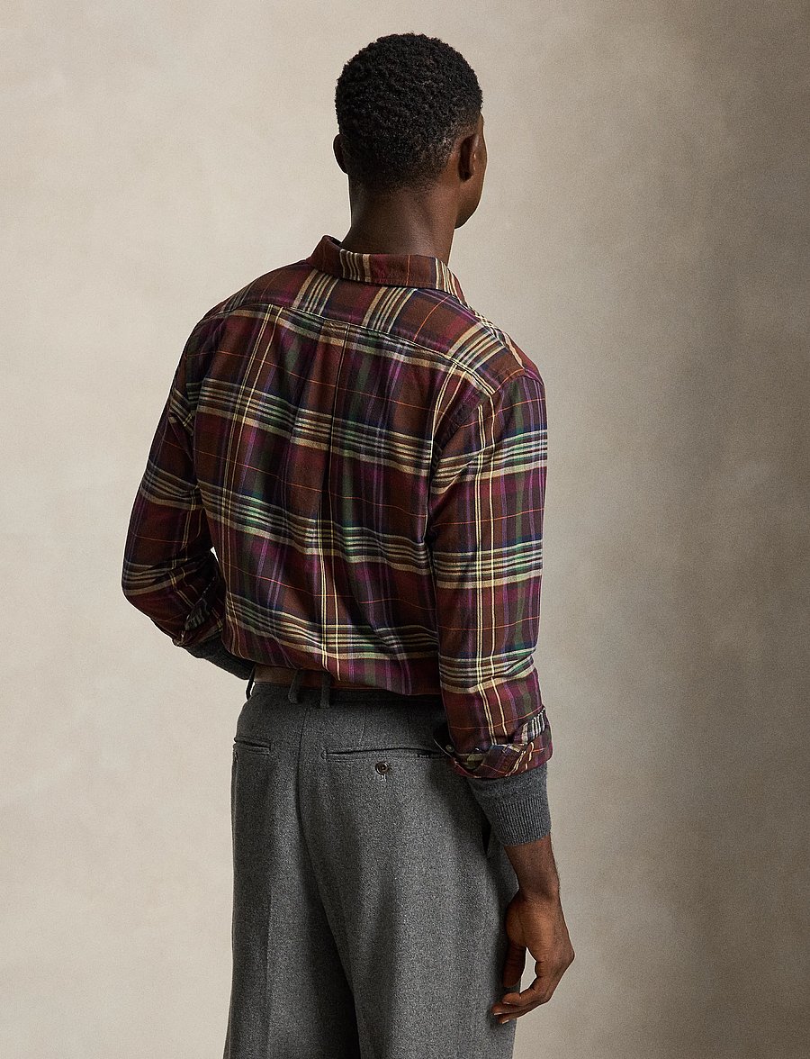 Polo Ralph Lauren - Custom Fit Plaid Oxford Shirt - oxford skjorter - 6890c brown green - 3
