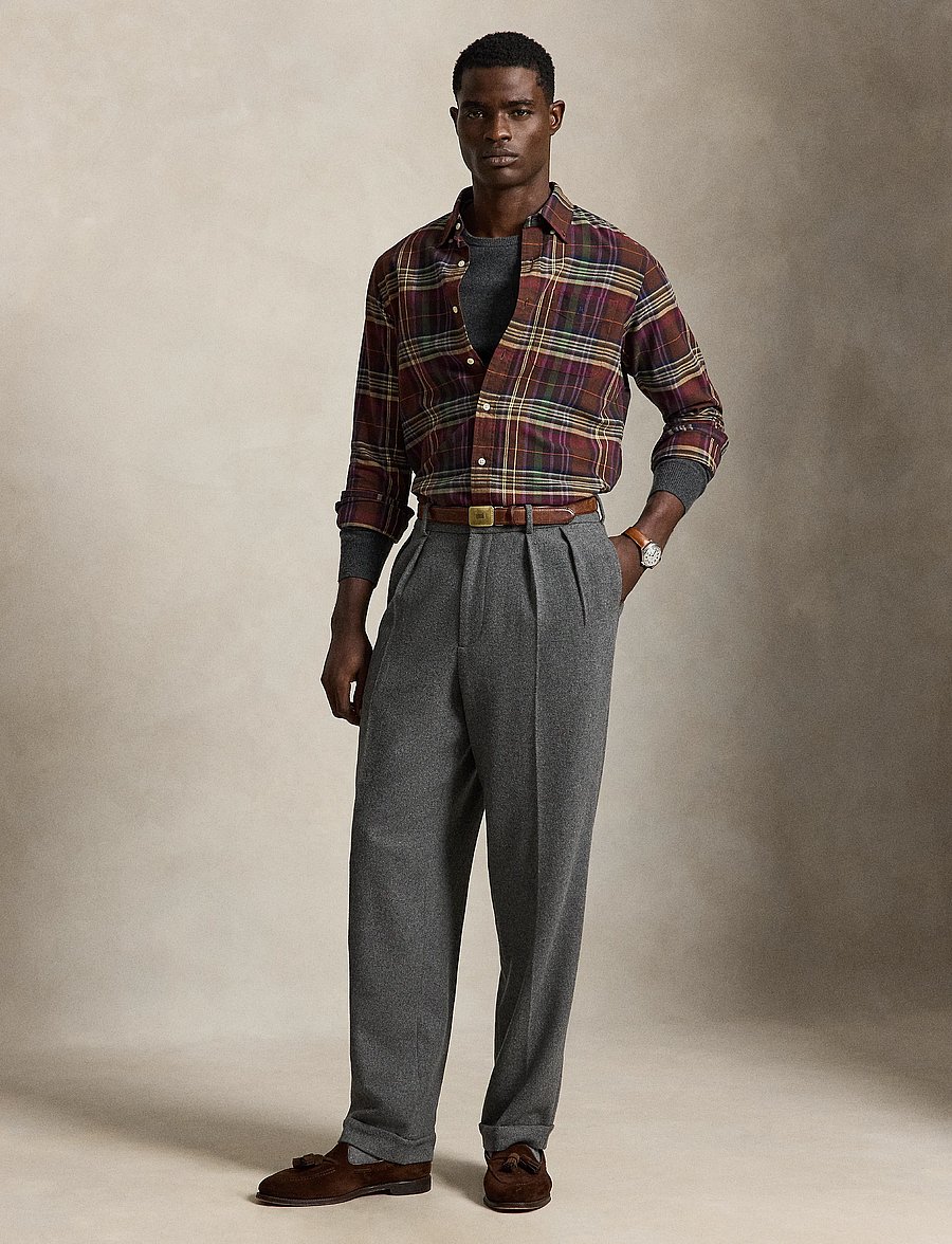 Polo Ralph Lauren - Custom Fit Plaid Oxford Shirt - oxford skjorter - 6890c brown green - 5