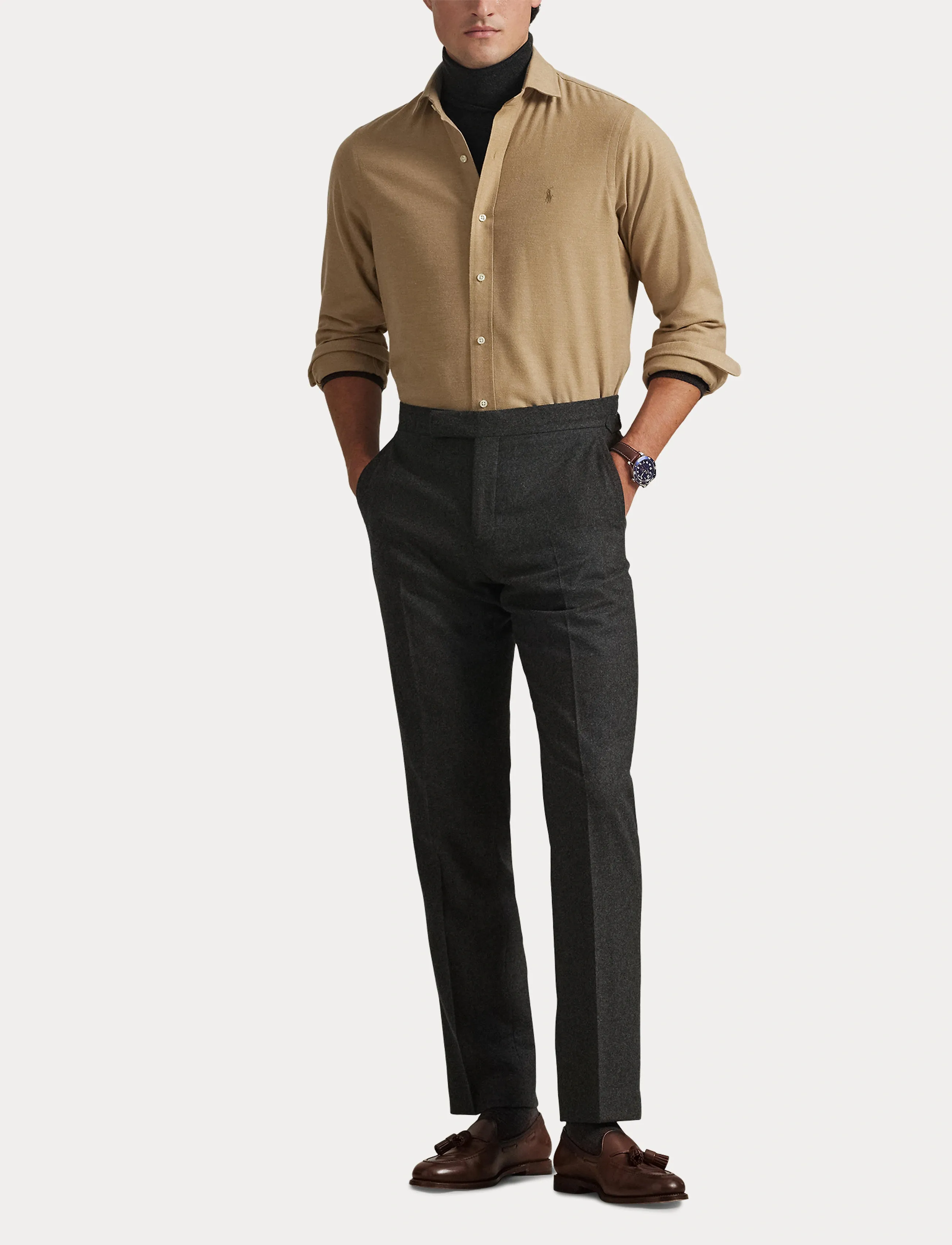 Polo Ralph Lauren - Custom Fit Performance Twill Shirt - casual skjorter - 6545l grey cloud - 4