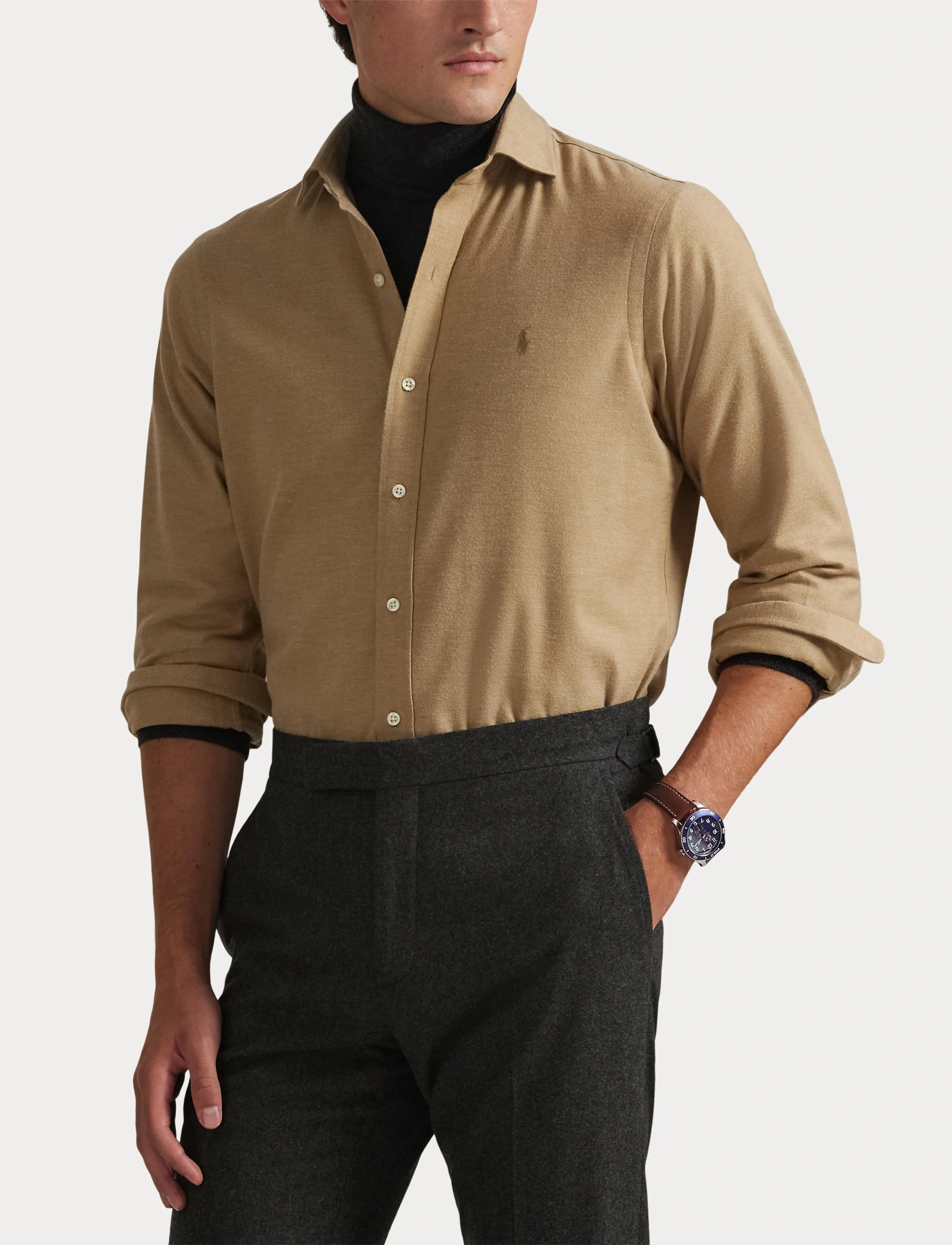 Polo Ralph Lauren - Custom Fit Performance Twill Shirt - casual skjorter - 6545l grey cloud - 5