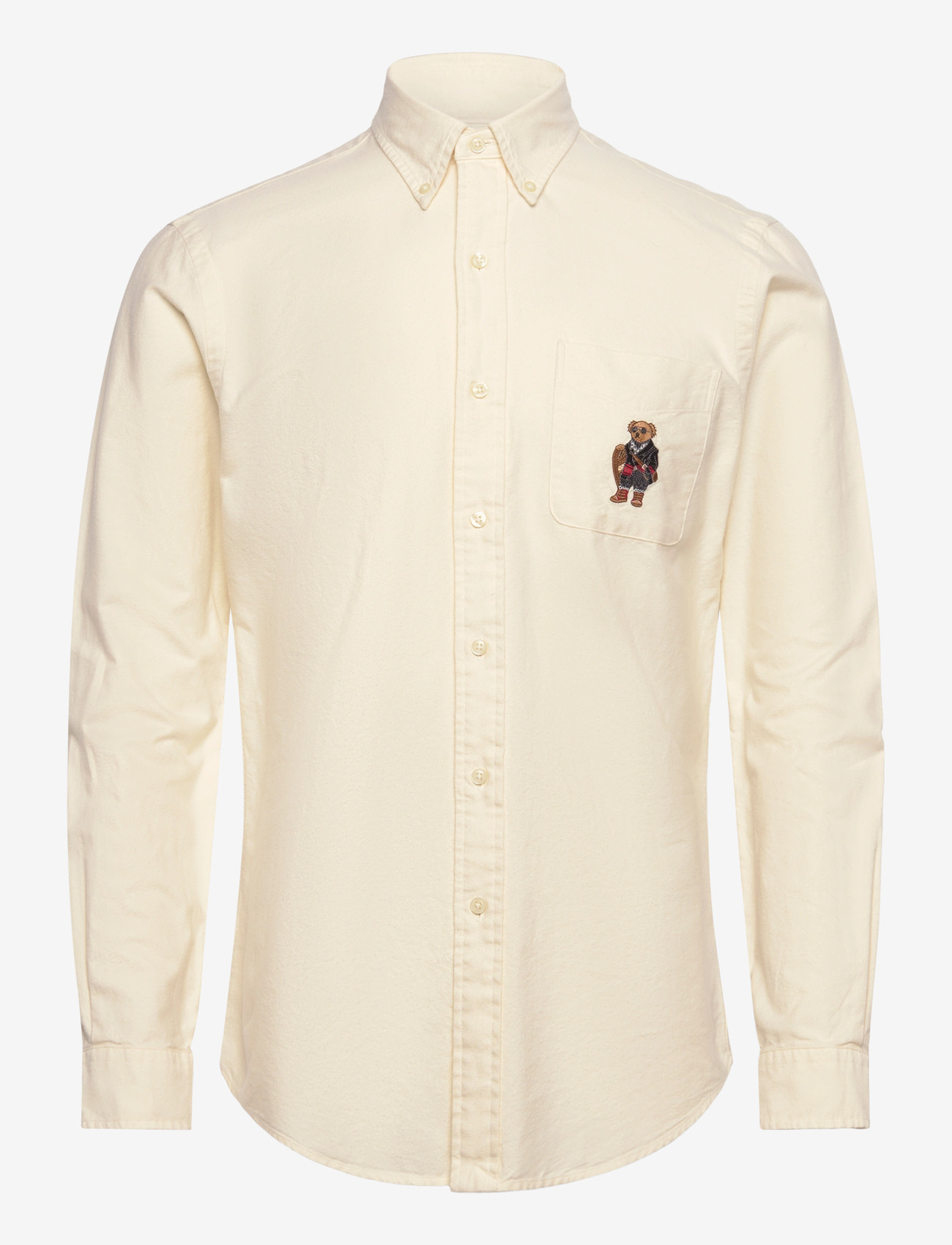 Polo Ralph Lauren - Custom Fit Polo Bear Oxford Shirt - basic shirts - herbal milk - 0