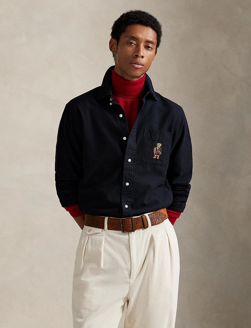 Polo Ralph Lauren - Custom Fit Polo Bear Oxford Shirt - basic shirts - polo black - 3