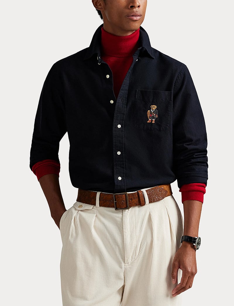 Polo Ralph Lauren - Custom Fit Polo Bear Oxford Shirt - basic shirts - polo black - 5