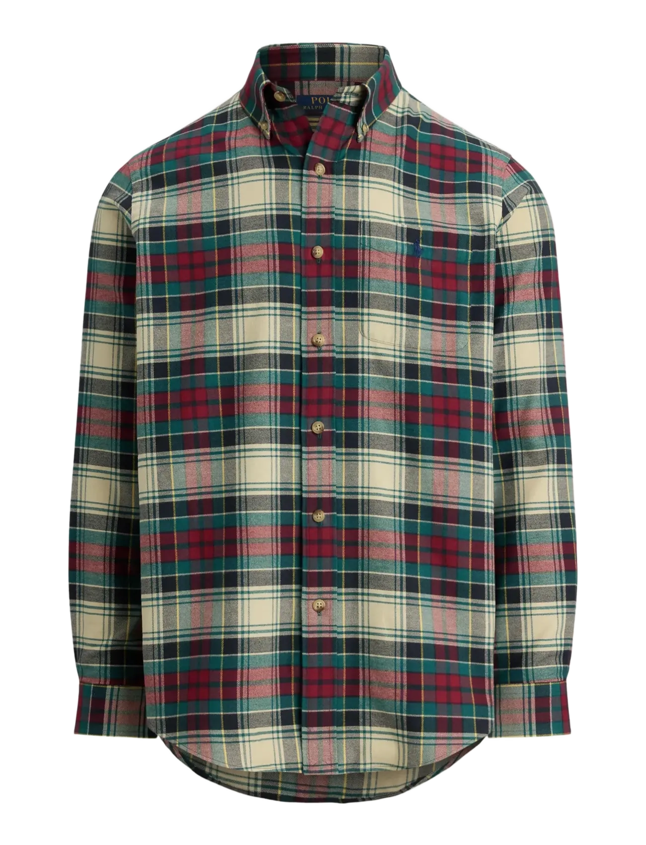 Polo Ralph Lauren Custom Fit Plaid Performance Shirt - Skjorter - 6988 CREAM RED MU / multi