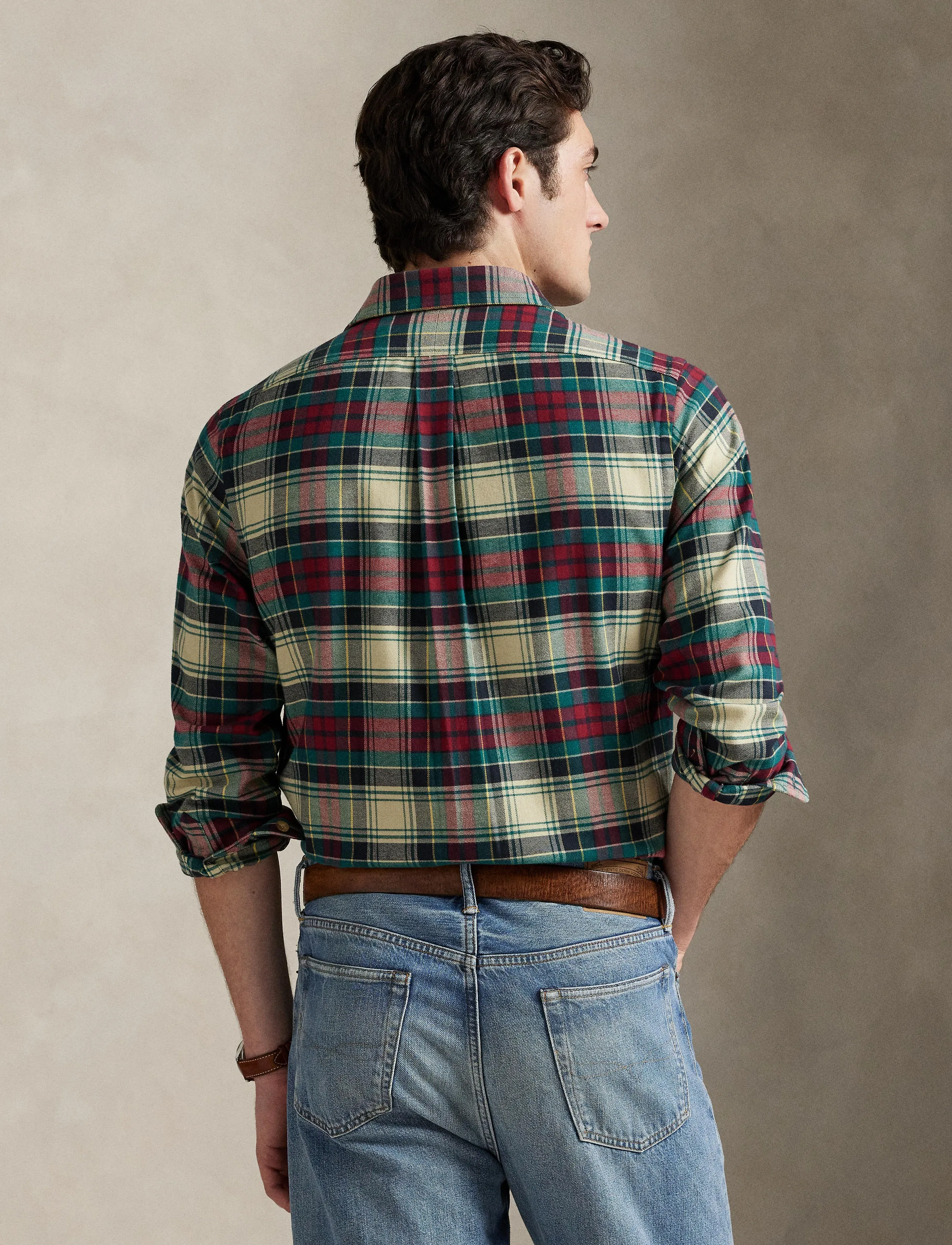 Polo Ralph Lauren - Custom Fit Plaid Performance Shirt - ternede skjorter - 6988 cream red mu - 2