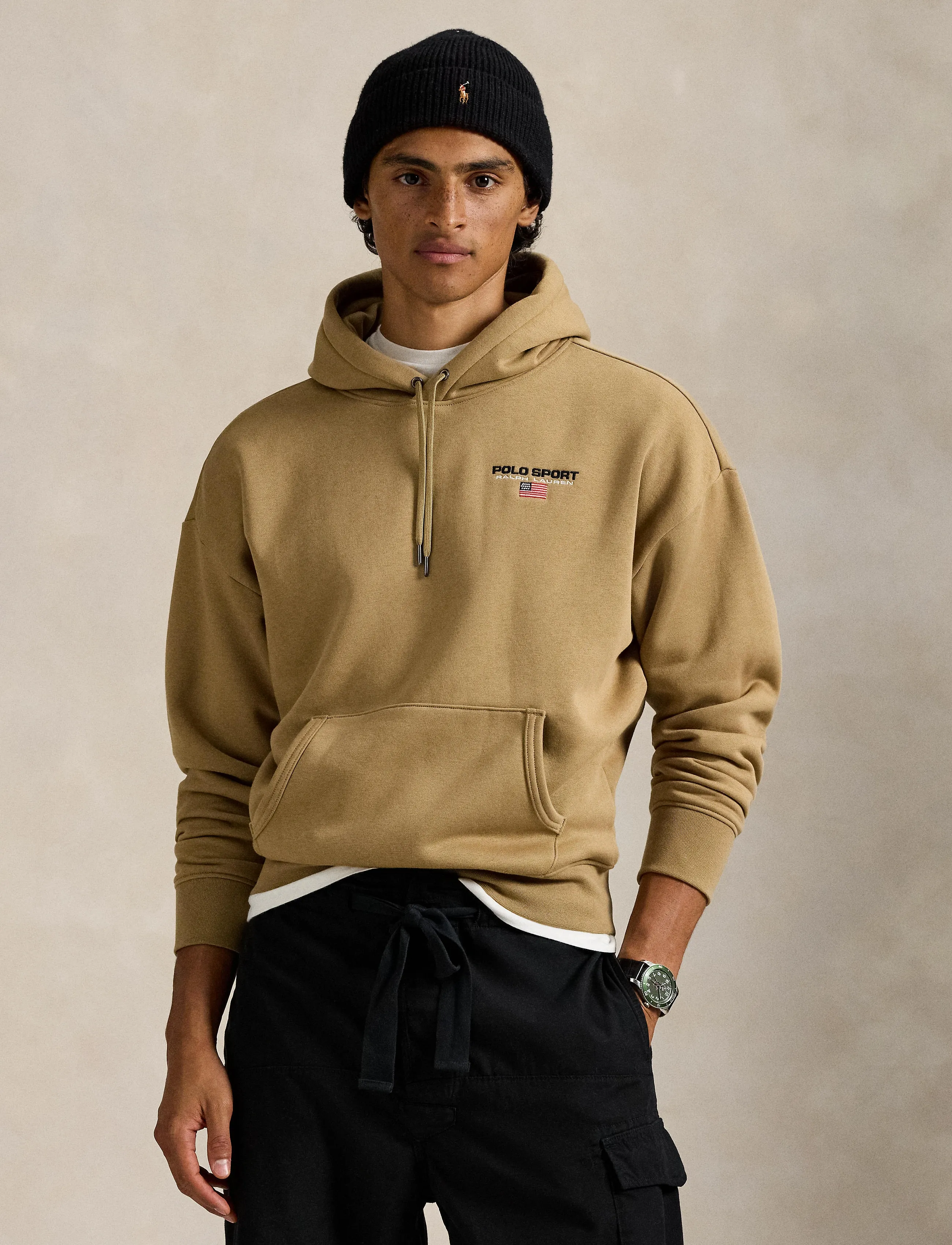 Polo Ralph Lauren Relaxed Fit Polo Sport Hoodie - Sweatshirts - DESERT KHAKI / brown