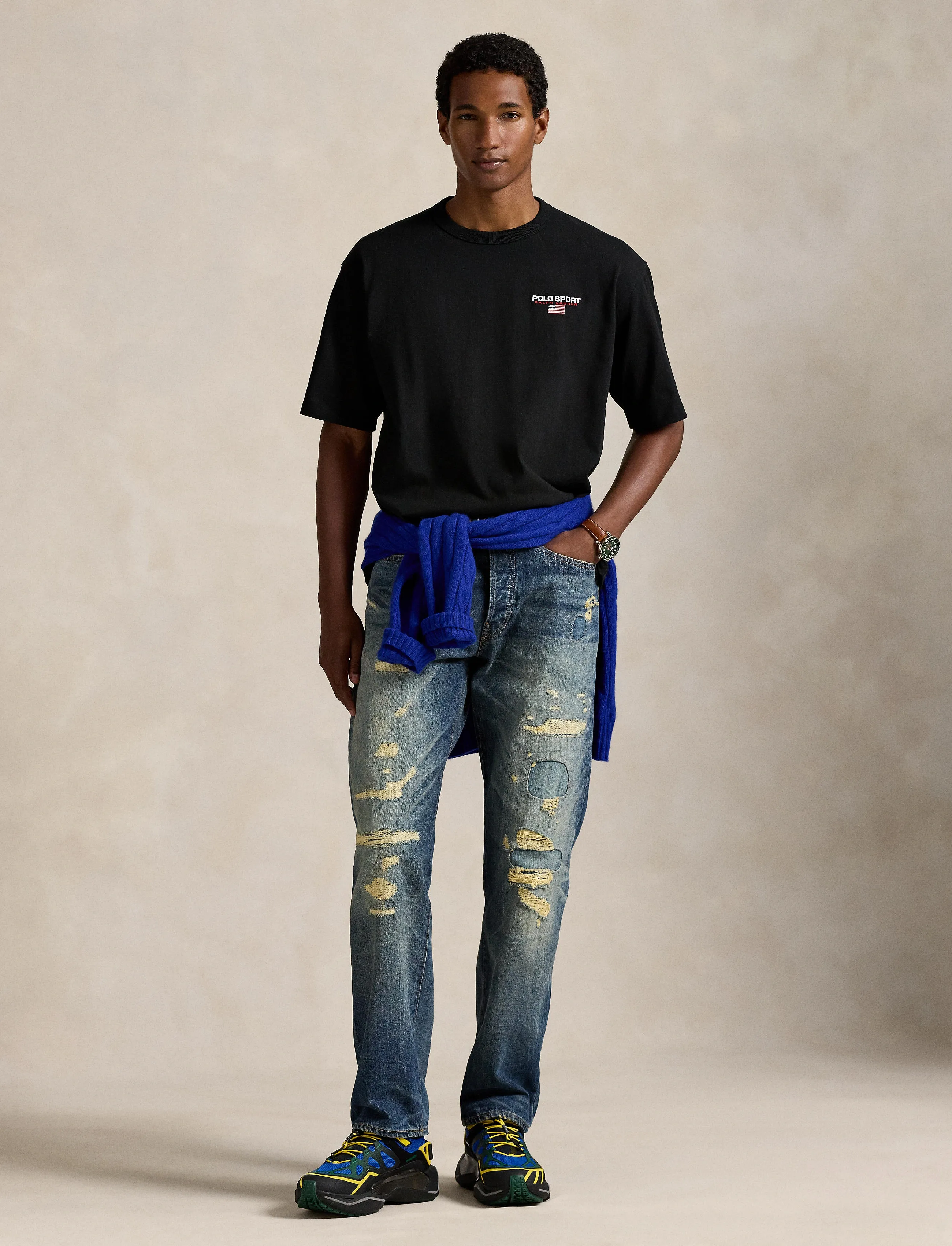Polo Ralph Lauren - Relaxed Fit Polo Sport Jersey T-Shirt - kortærmede t-shirts - polo black/white - 3