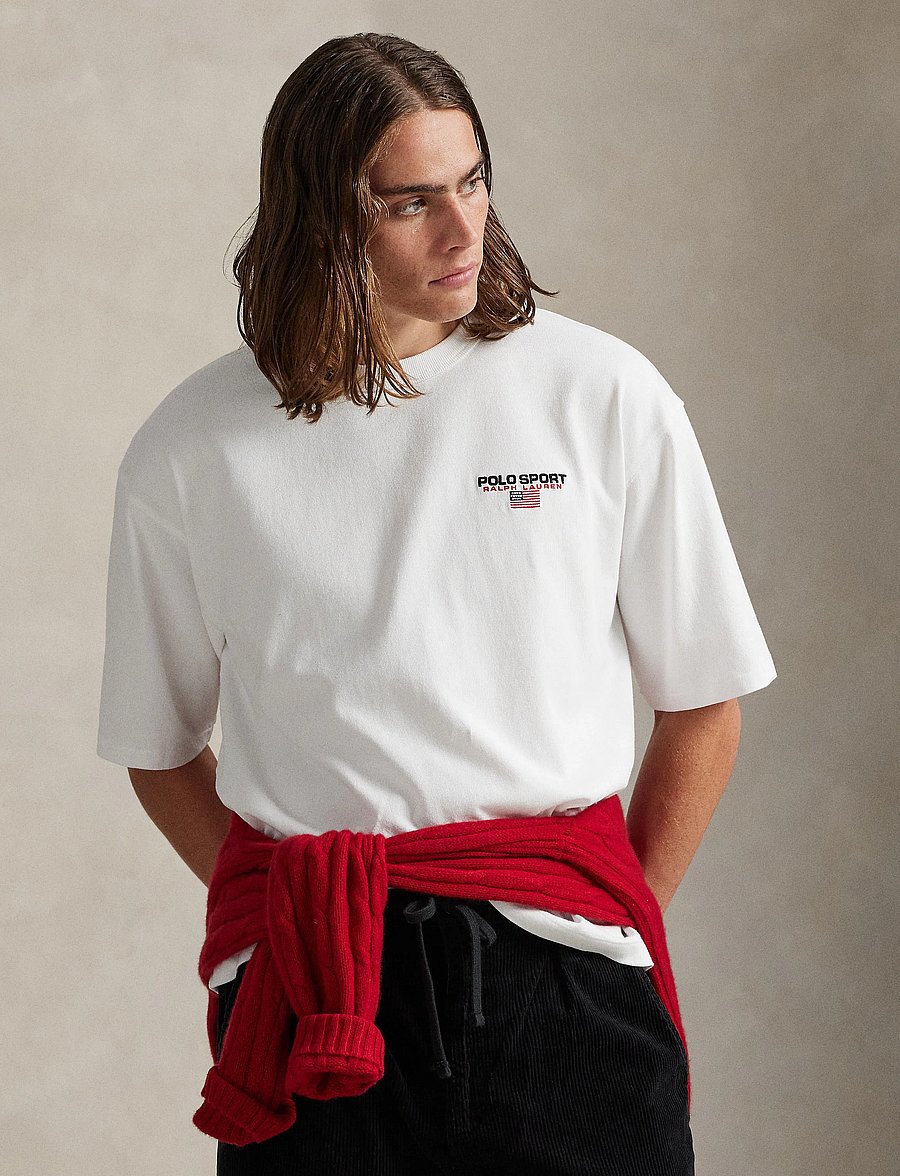 Polo Ralph Lauren - Relaxed Fit Polo Sport Jersey T-Shirt - lyhythihaiset - white - 0