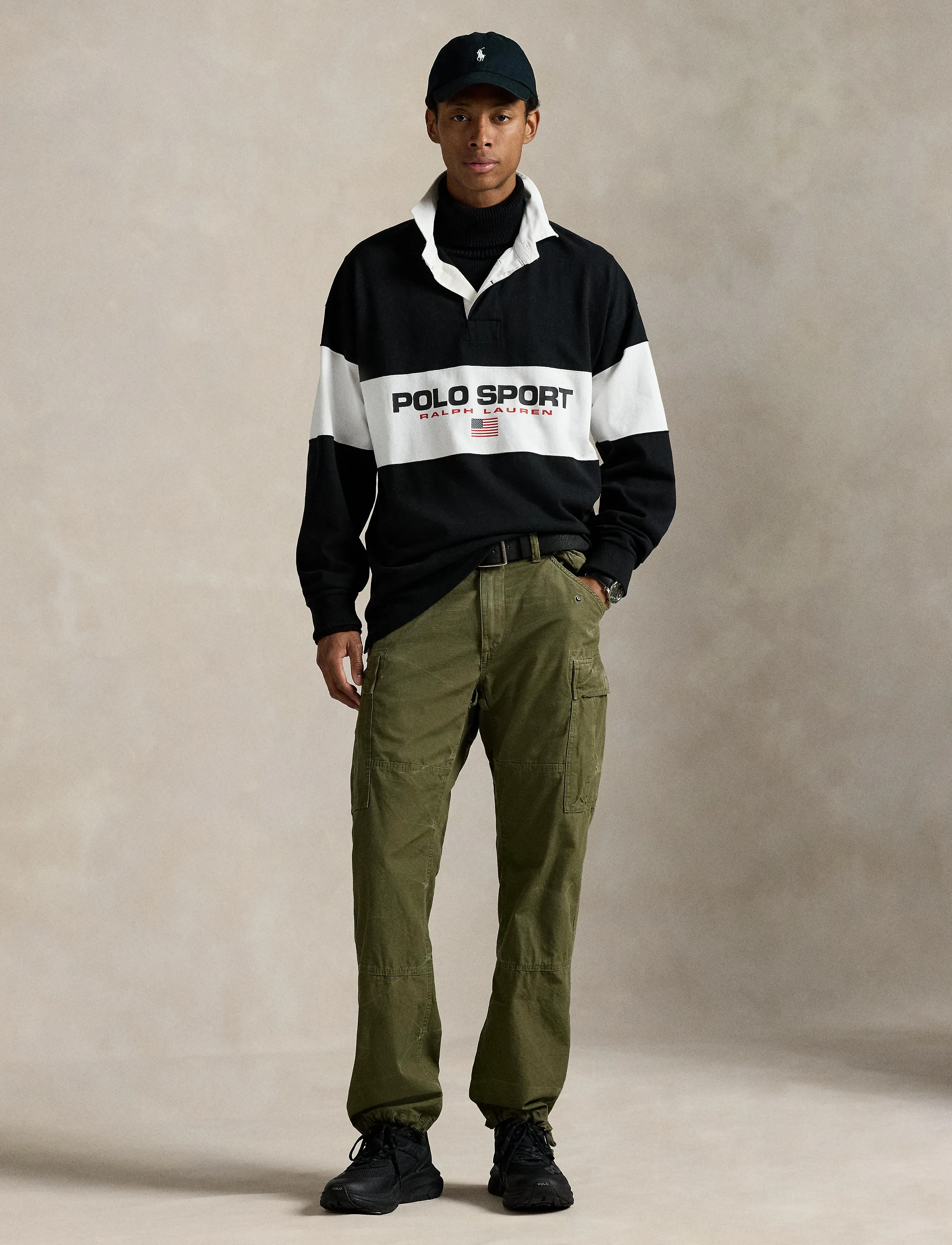Polo Ralph Lauren - Big Fit Polo Sport Rugby Shirt - polo black - 3
