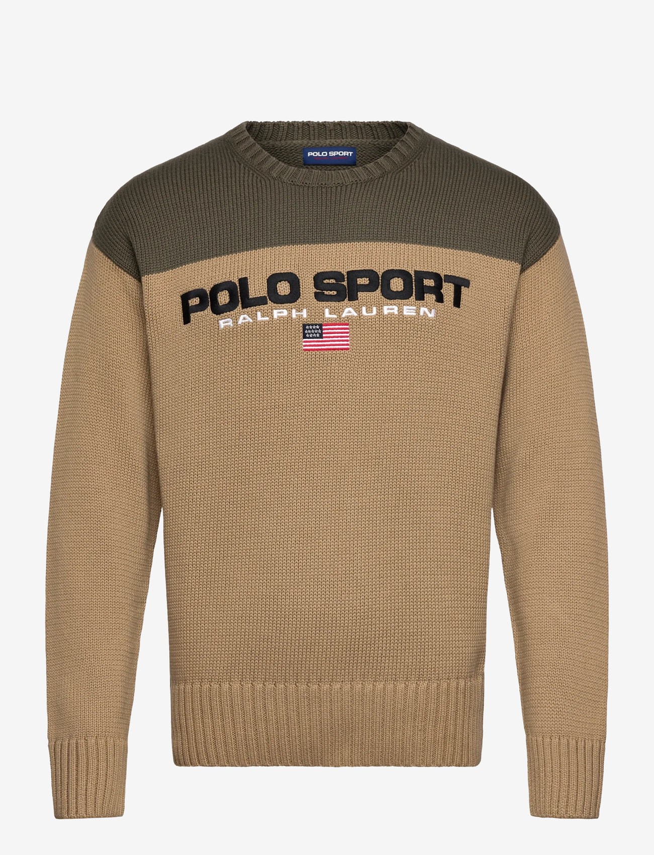 Polo Ralph Lauren - Big Fit Polo Sport Cotton Sweater - rundhalsad - desert khaki comb - 0