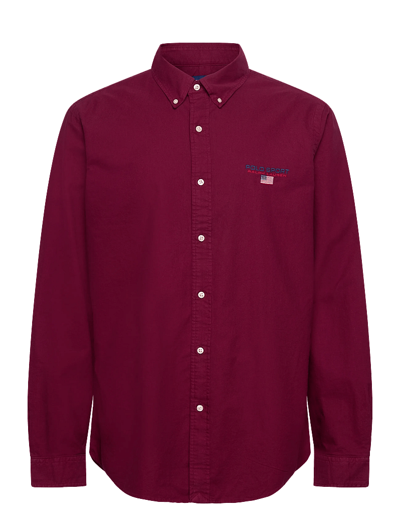 Polo Ralph Lauren - Custom Fit Polo Sport Oxford Shirt - oxford-kauluspaidat - soft wine - 0