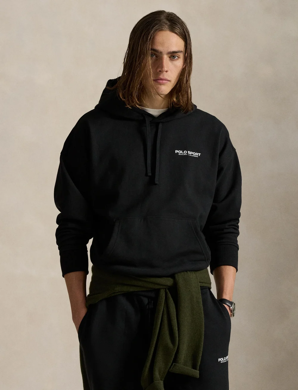 Polo Ralph Lauren - Relaxed Fit Polo Sport Fleece Hoodie - kapuutsiga dressipluusid - polo black/white - 0