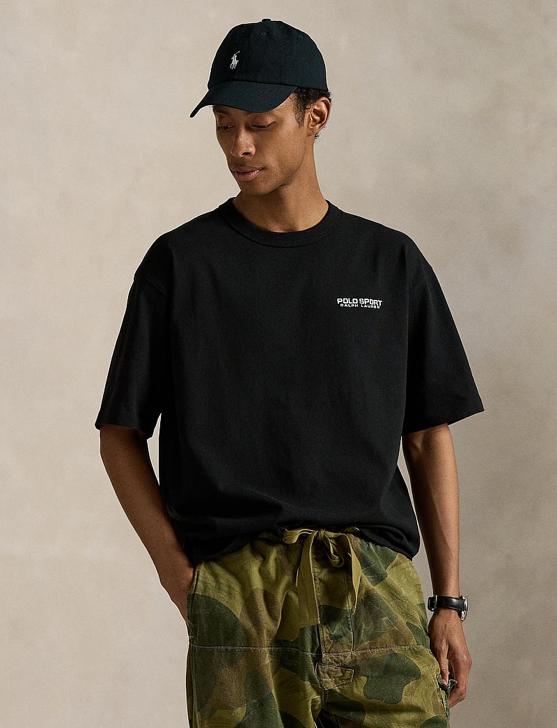 Polo Ralph Lauren - Relaxed Fit Polo Sport Jersey T-Shirt - kortærmede t-shirts - polo black/white - 0