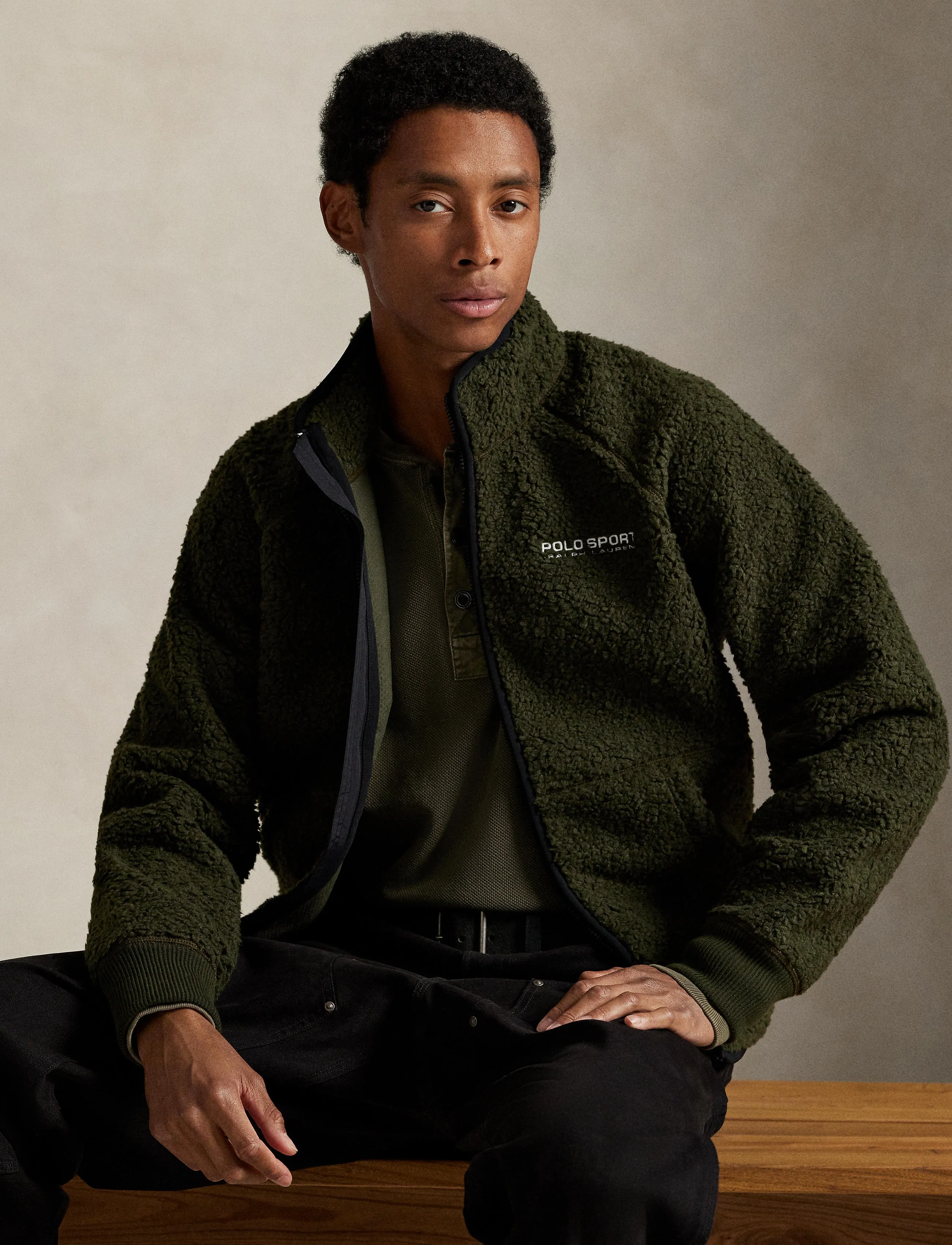Polo Ralph Lauren Sport Pile Fleece Jacket, S, Sweatshirts & Hoodies, Khakigrün - Fleeces, Männerswear