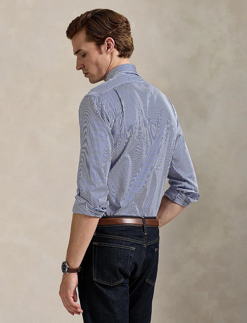 Polo Ralph Lauren - Custom Fit Striped Poplin Shirt - basic skjorter - 5846 blue/white - 2