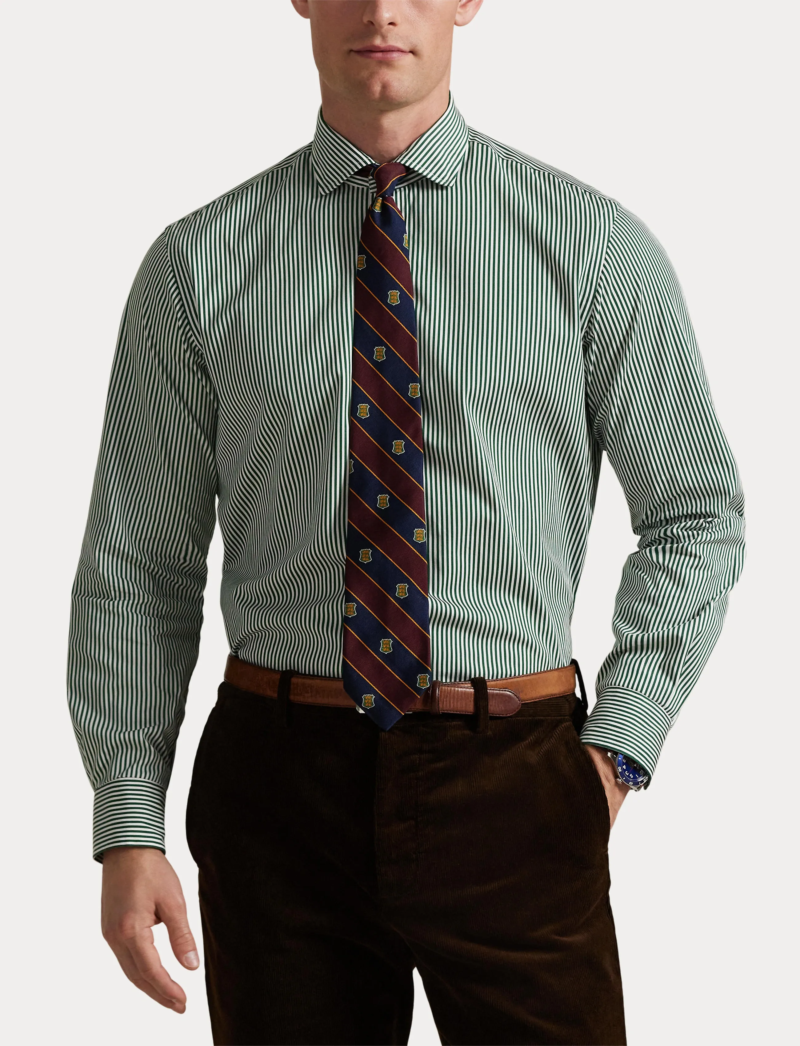 Polo Ralph Lauren - Custom Fit Striped Poplin Shirt - hemden mit muster - 5846c new forest - 5