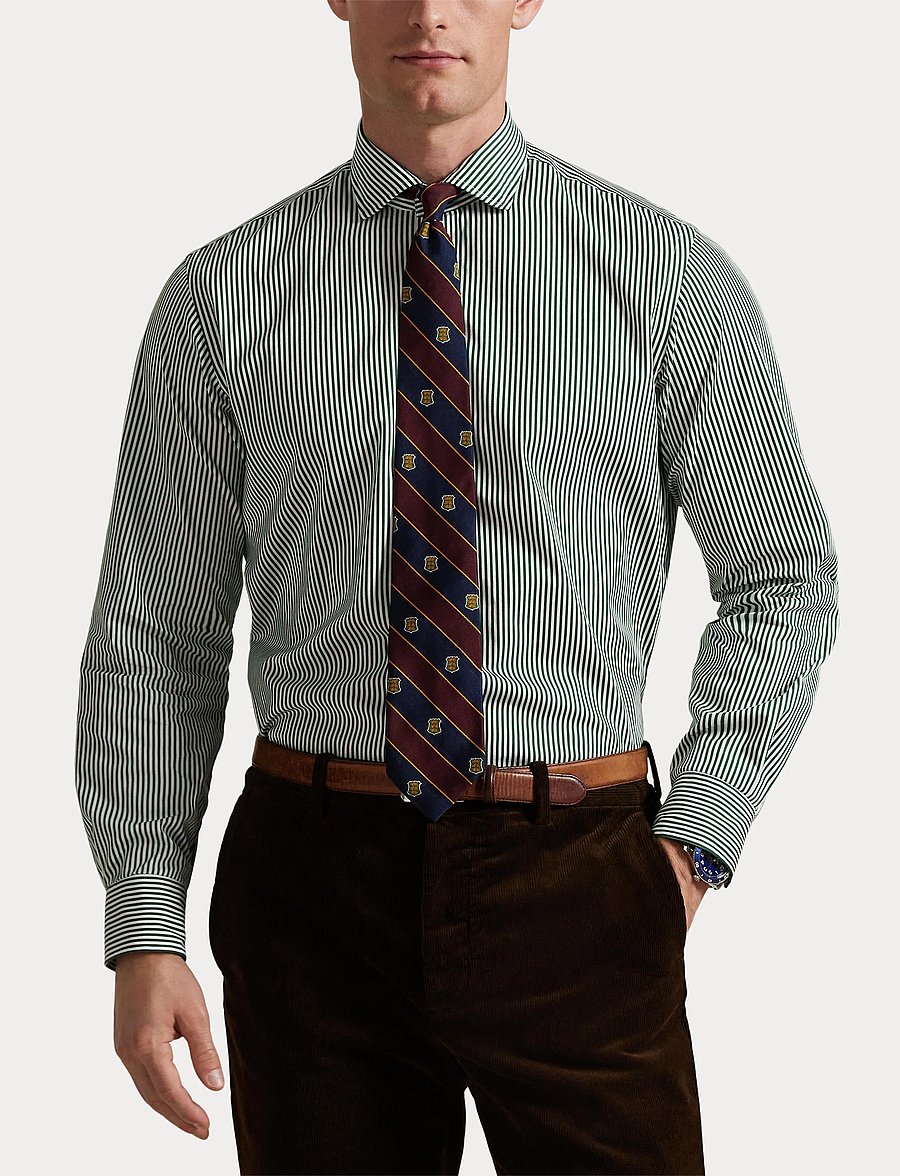 Polo Ralph Lauren - Custom Fit Striped Poplin Shirt - gemusterte hemden - 5846c new forest - 5